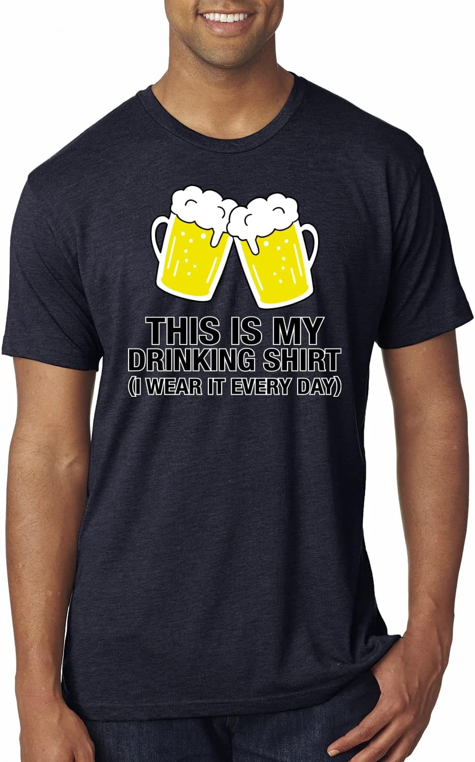 It's Beer O'Clock Watch Face Drinking Drinking Mens Premium Tri Blend T-Shirt - Vintage Navy\/Drinking