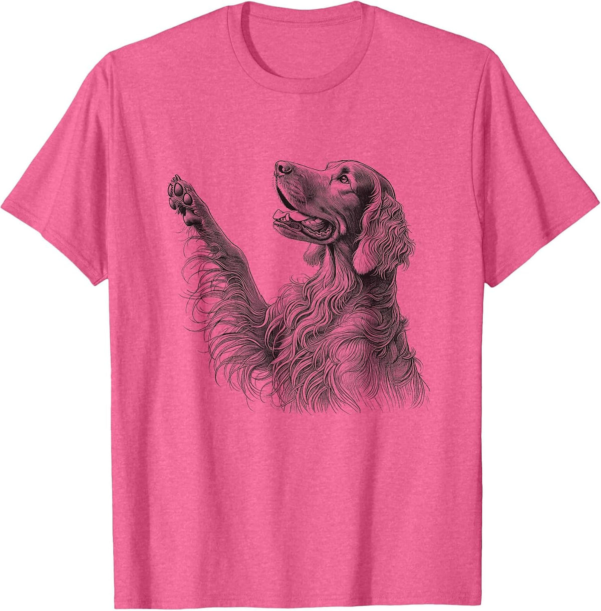 Irish Setter Raising Paw Design for Dog Owner T-Shirt - Pink Heather