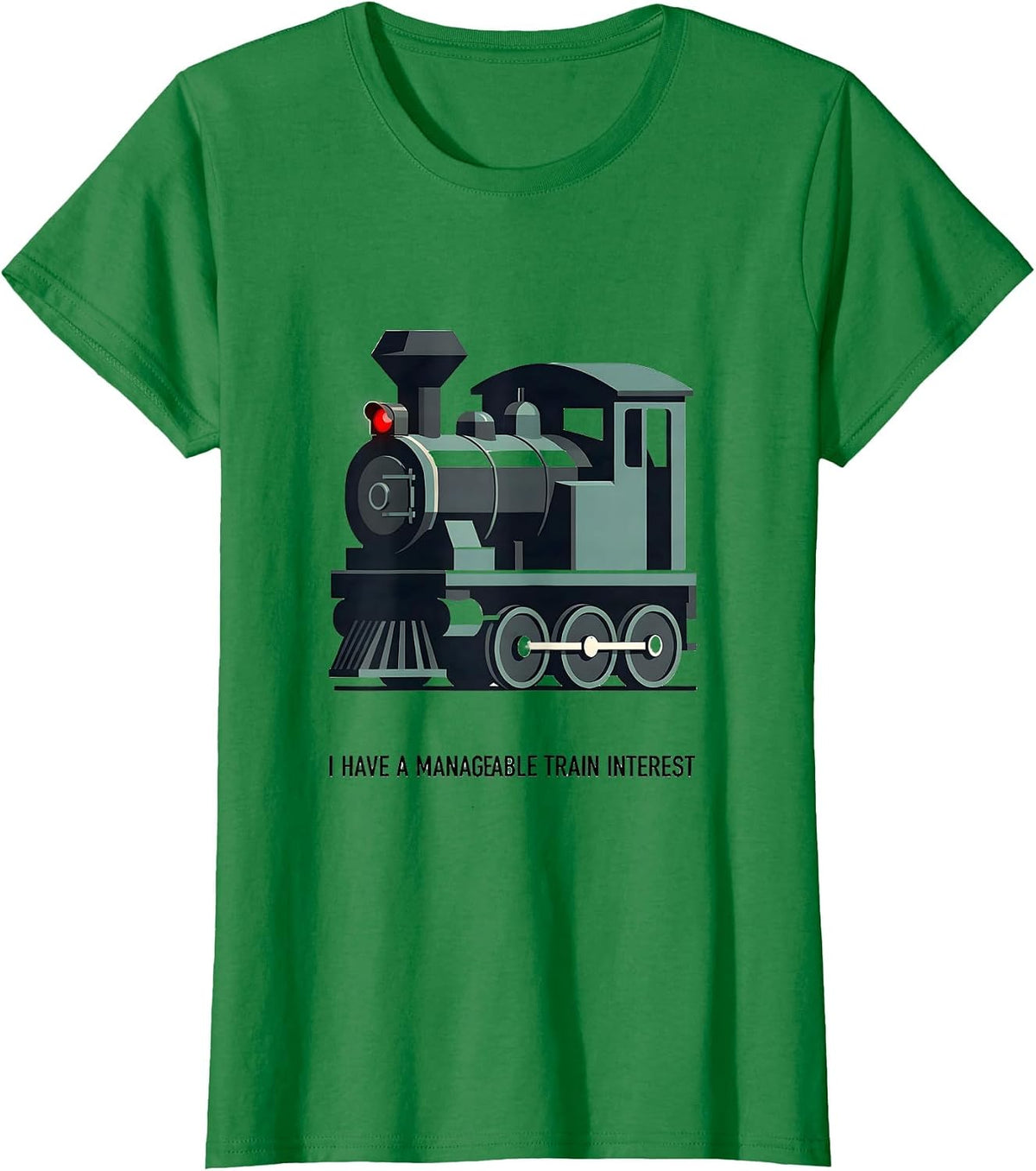 Women's I Have A Manageable Train Interest Funny Train Enthusiast T-Shirt - Kelly Green