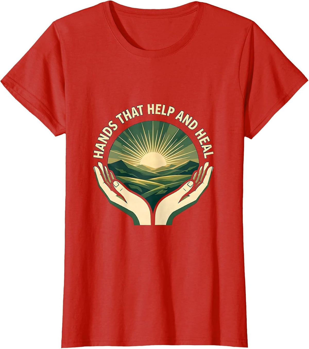 Hands That Help and Heal Occupational Therapy T-Shirt - Red