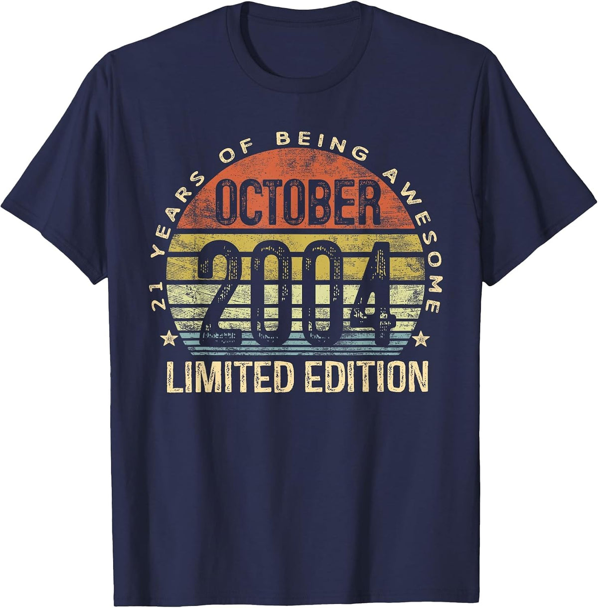 October 2004 Limited Edition 21-Year-Old 21st Birthday T-Shirt - Navy Blue