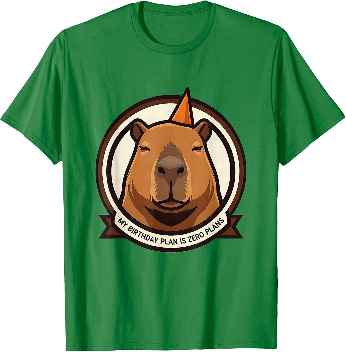 Men's My Birthday Plan Is Zero Plans Funny Capybara Meme Birthday T-Shirt - Kelly Green