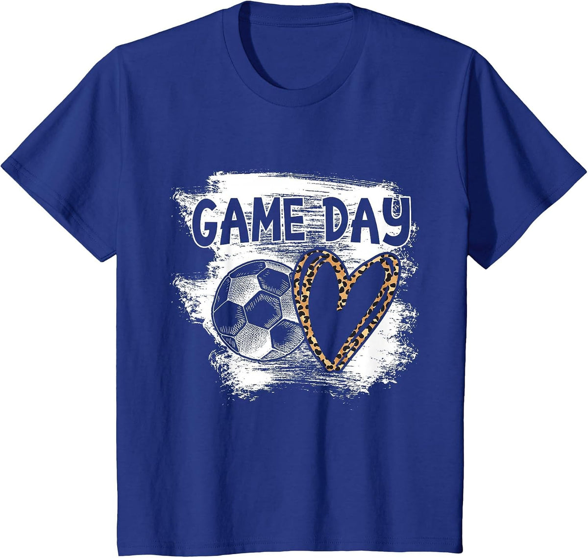Soccer Player Game Day Leopard Cheetah Soccer Fan T-Shirt - Royal Blue