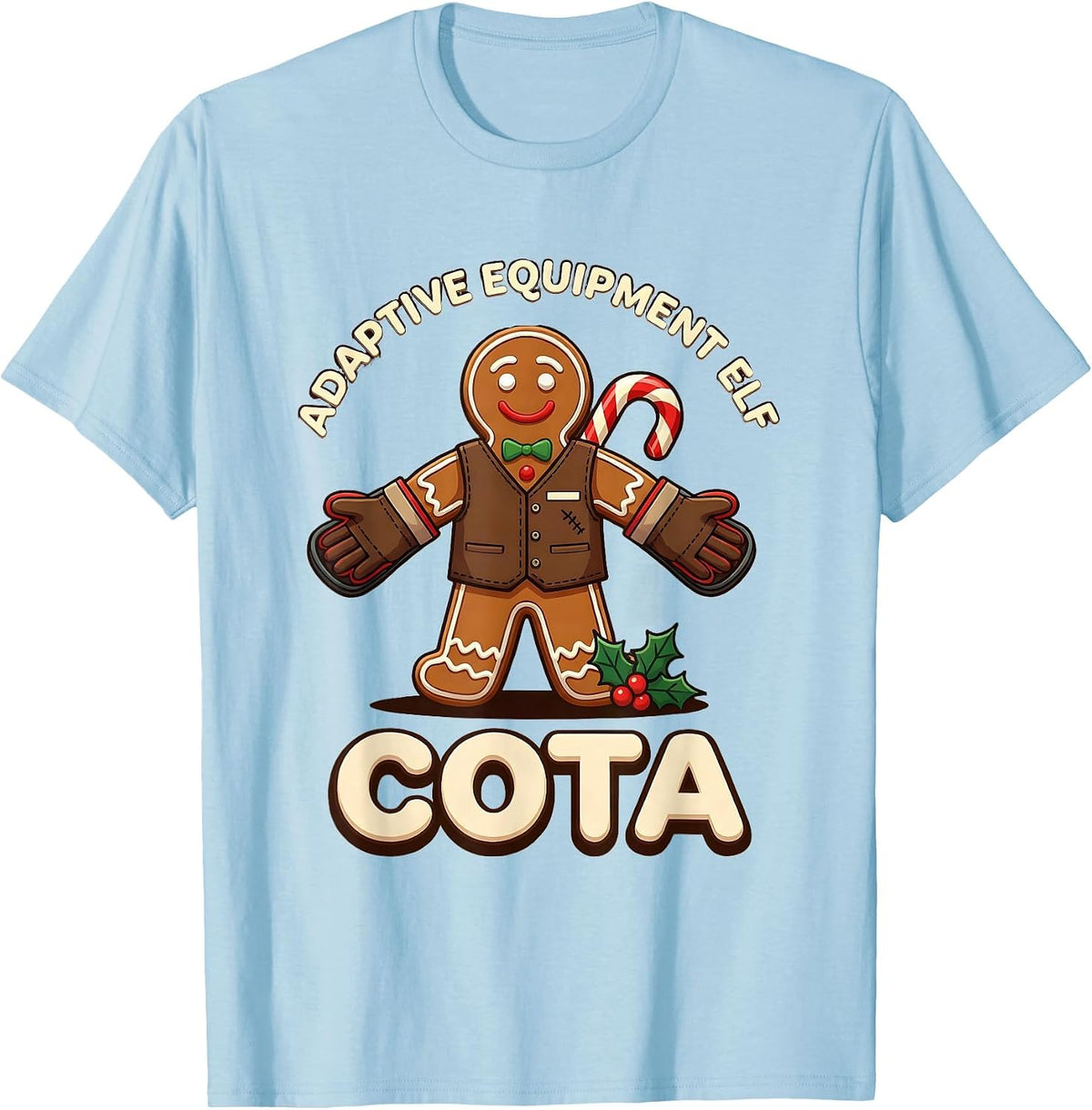 Men's Adaptive Equipment Elf, COTA Occupational Therapist T-Shirt - Baby Blue