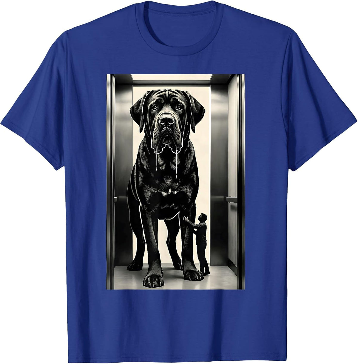 Great Dane Elevator Drool Humor Dog Owner T-Shirt - Royal Blue