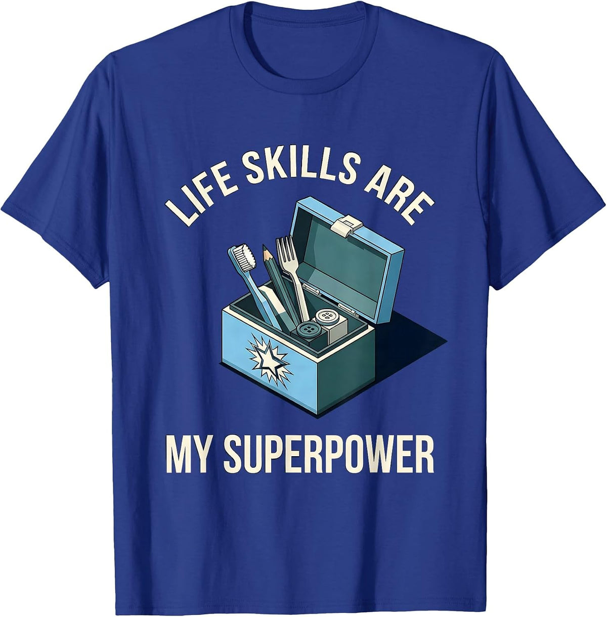 Men's Life Skills Are My Superpower Occupational Therapy T-Shirt - Royal Blue
