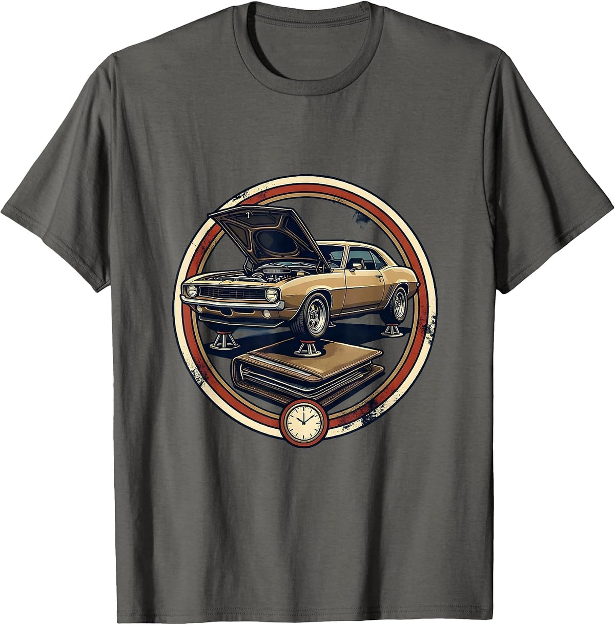 Men's Sealed Classic Coupe Garage Humor Car Enthusiast T-Shirt - Asphalt Grey