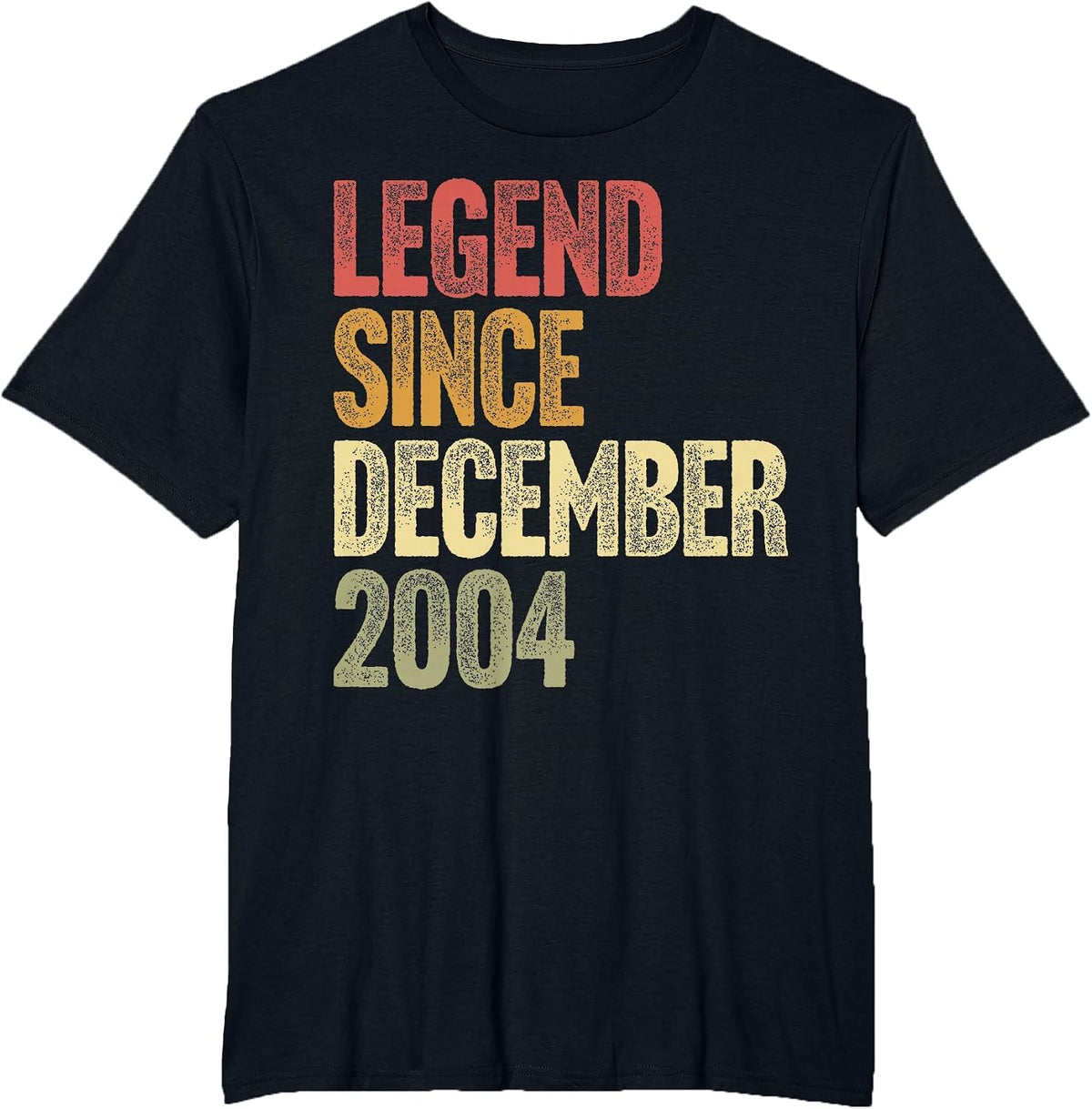 21 Year Old Legend Since December 2004 Retro 21st Birthday T-Shirt - Black