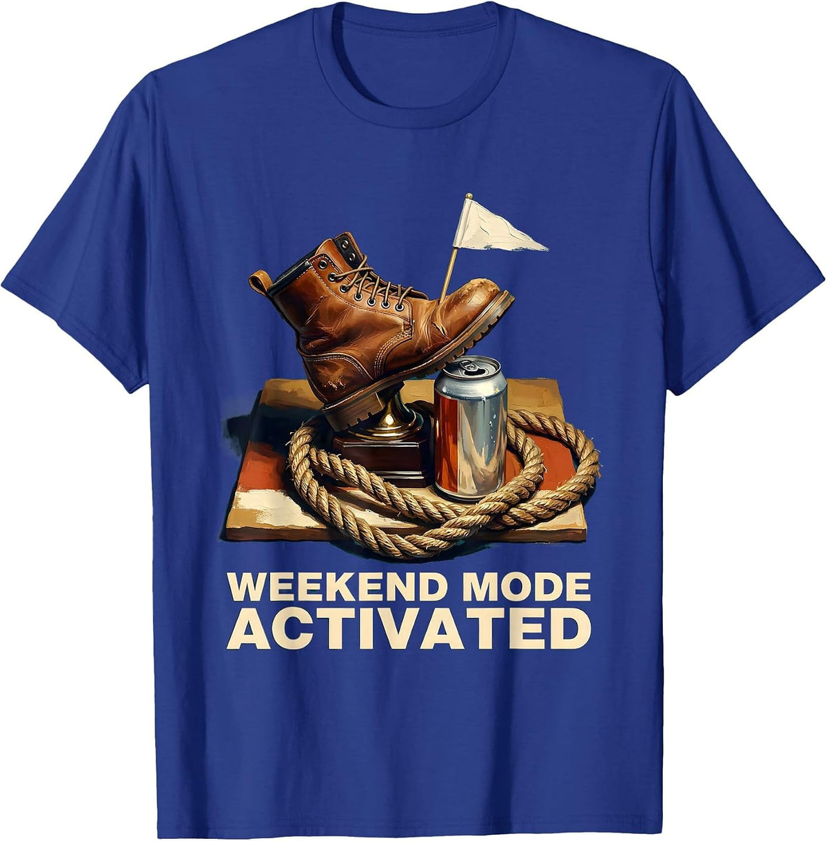 Weekend Mode Activated Labor Day Graphic T-Shirt, Men, Royal Blue, XX-Large - As Pictured