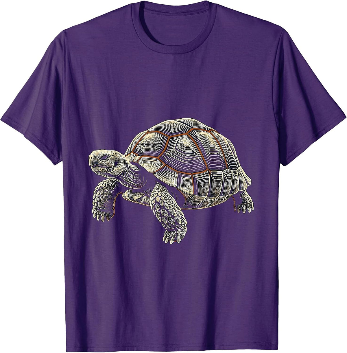 Men's Tortoise Contour Art Turtle Lover Gift T-Shirt - Purple