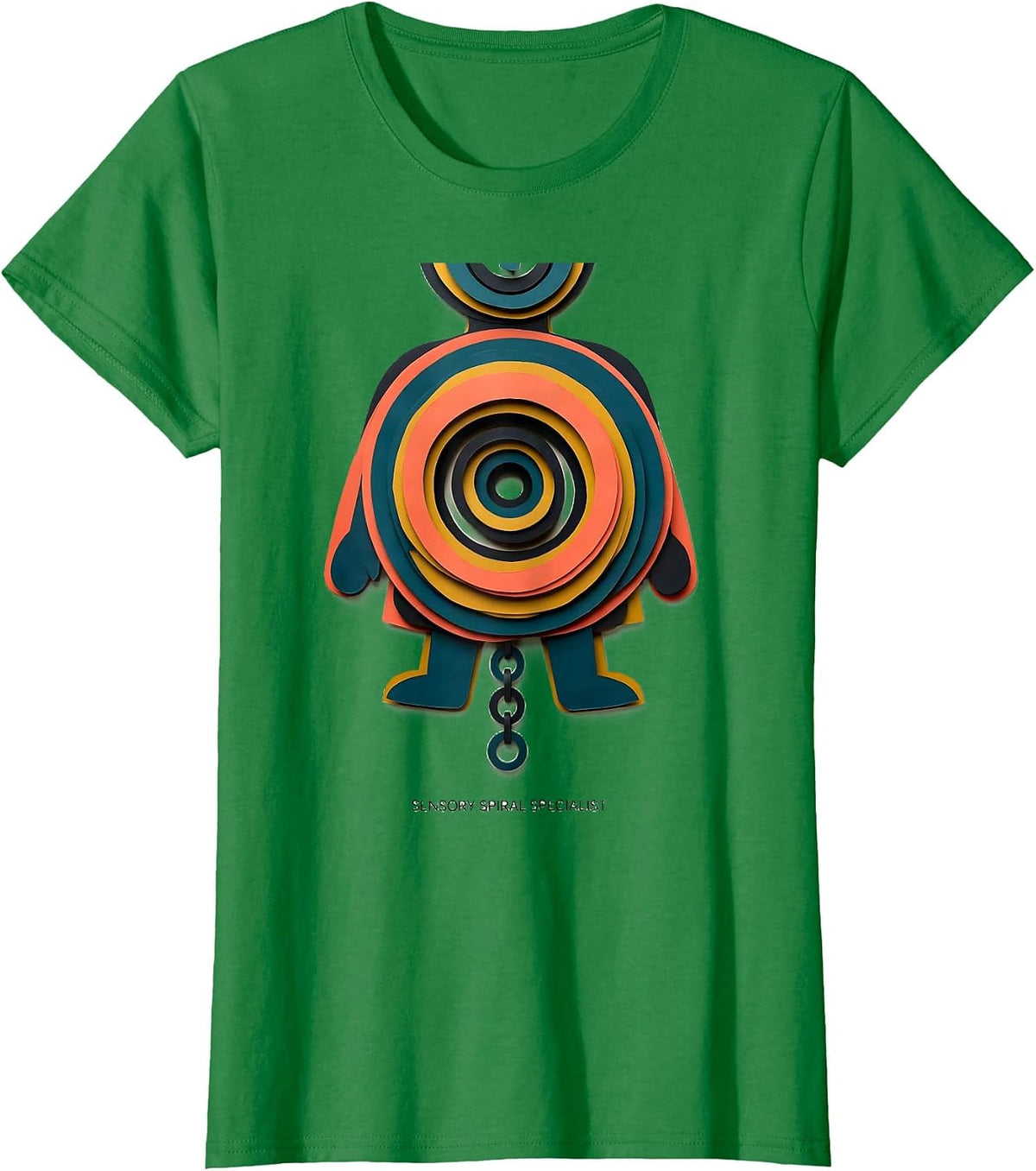 Sensory Spiral Specialist Occupational Therapy OT Student T-Shirt, Women, Kelly Green, X-Large - As Pictured