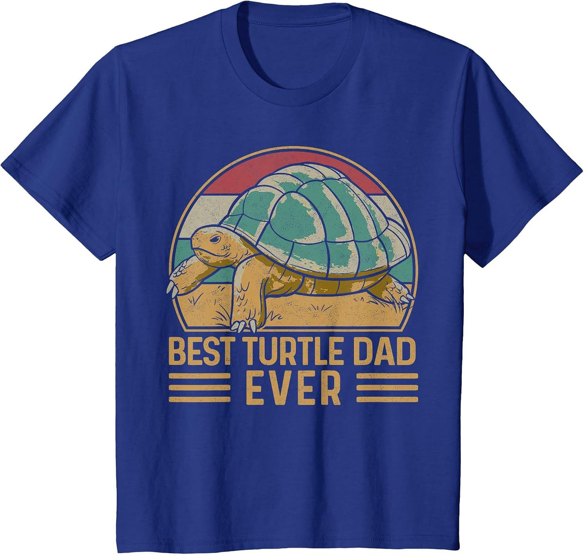 Sea Turtle Tortoise Dad Retro Vintage Best Turtle Dad Ever T-Shirt - Royal Blue