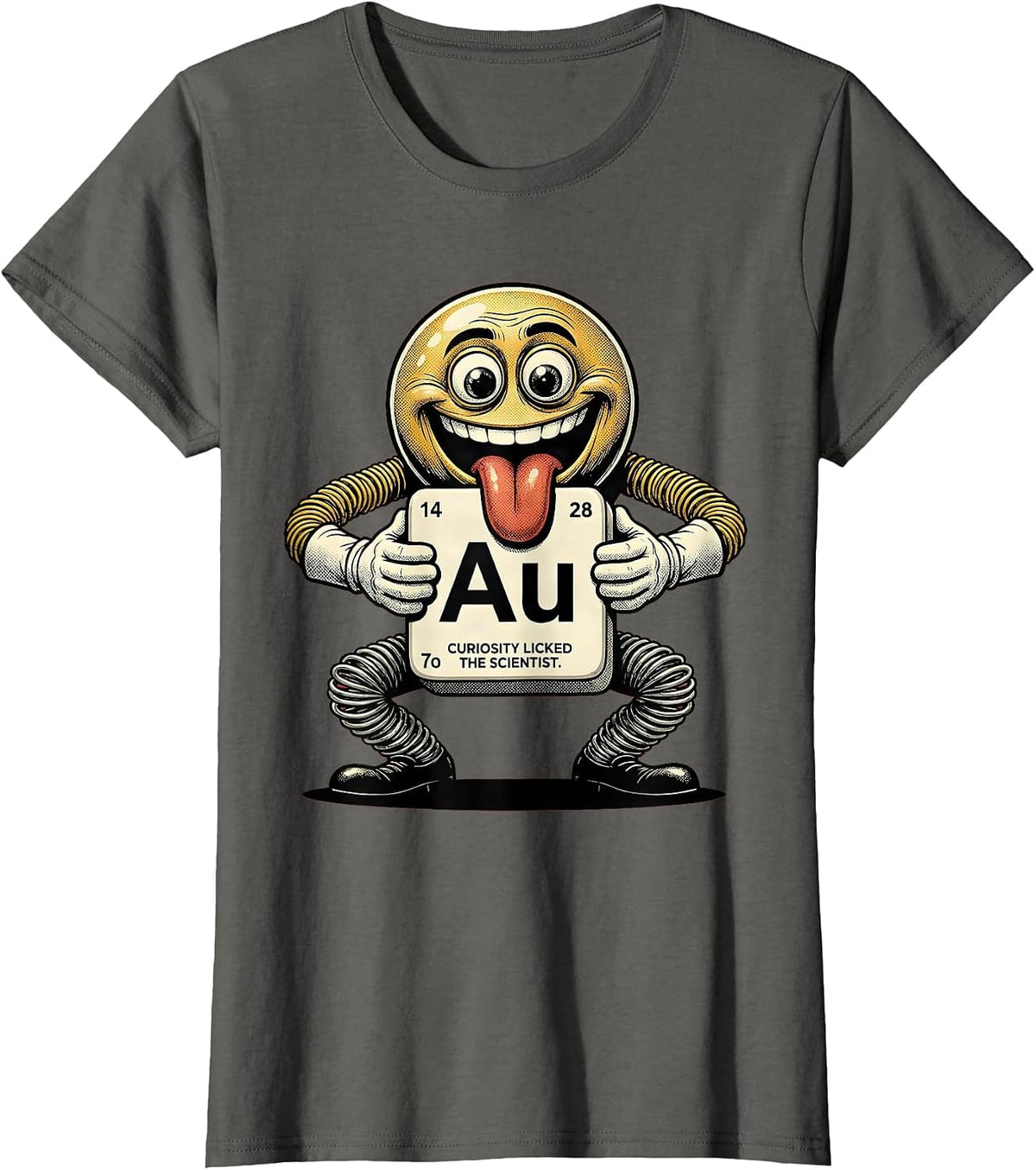 Women's Curiosity Licked the Scientist Periodic Table T-Shirt - Asphalt Grey