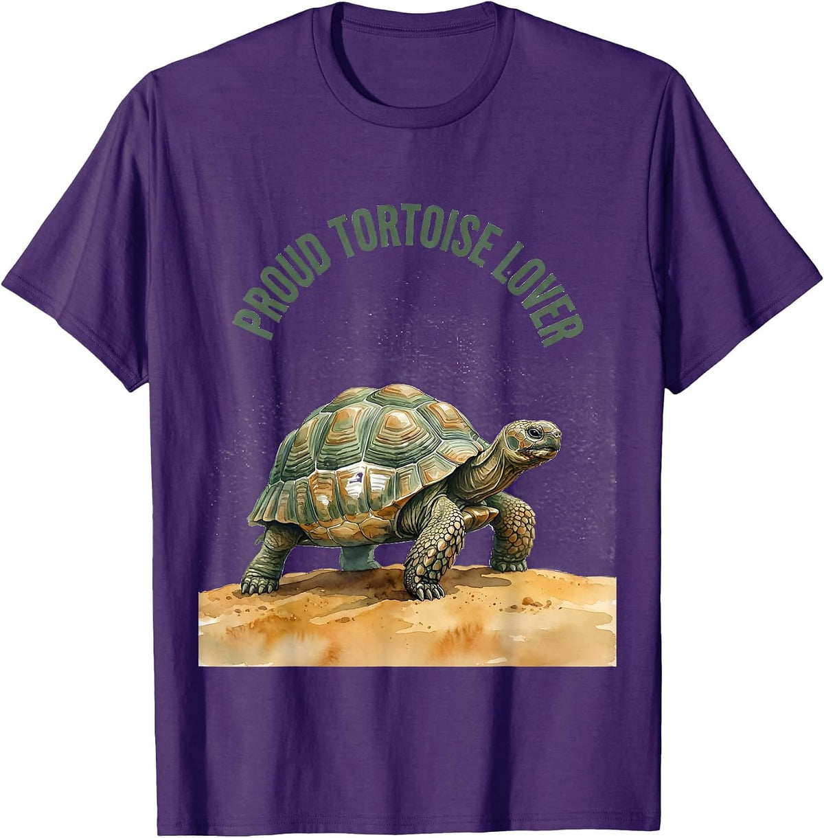 Proud Tortoise Lover Watercolor Tortoise Animal Lover Gift T-Shirt - Purple