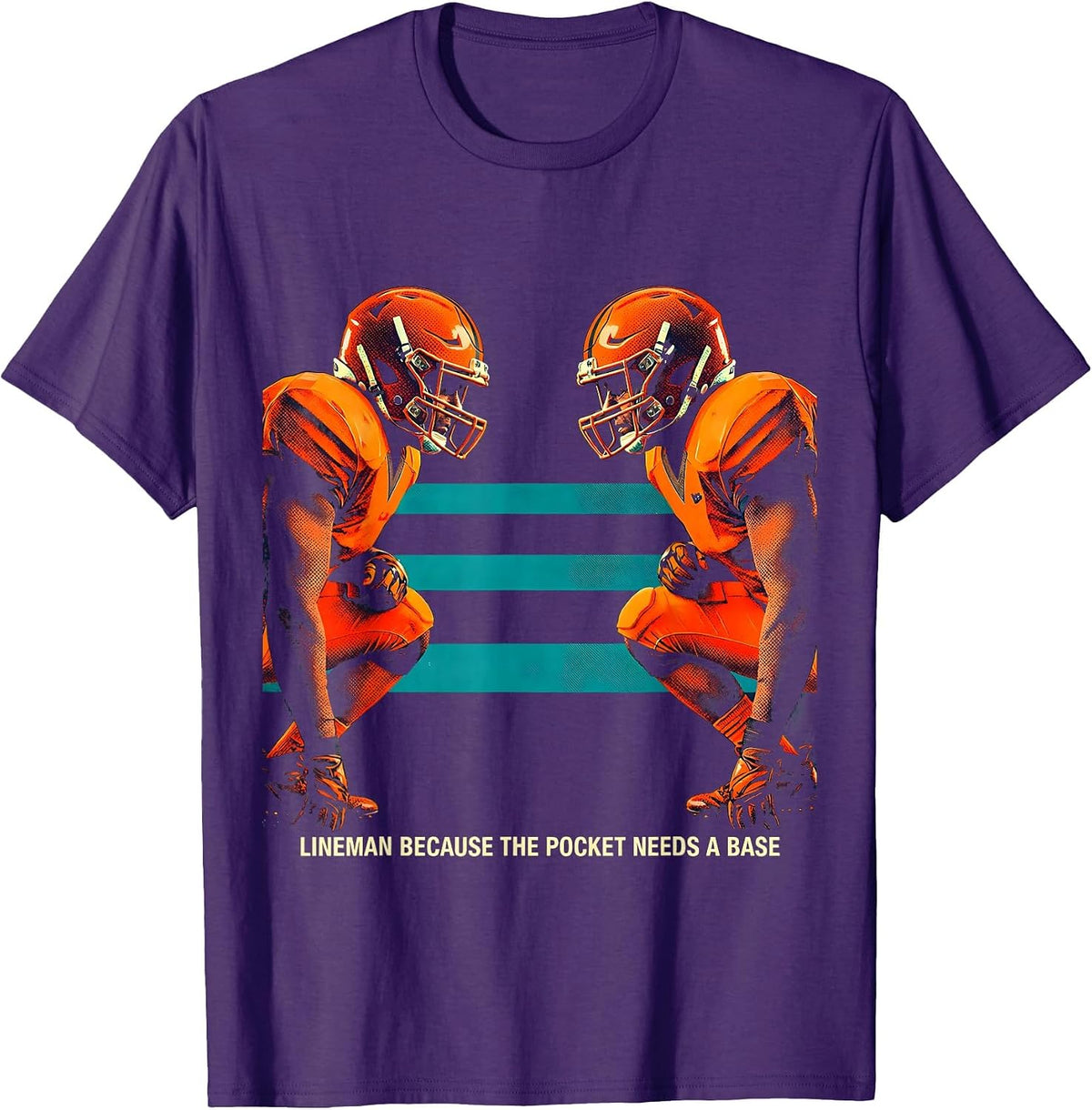 Lineman Because The Pocket Needs A Base Football Lineman T-Shirt - Purple