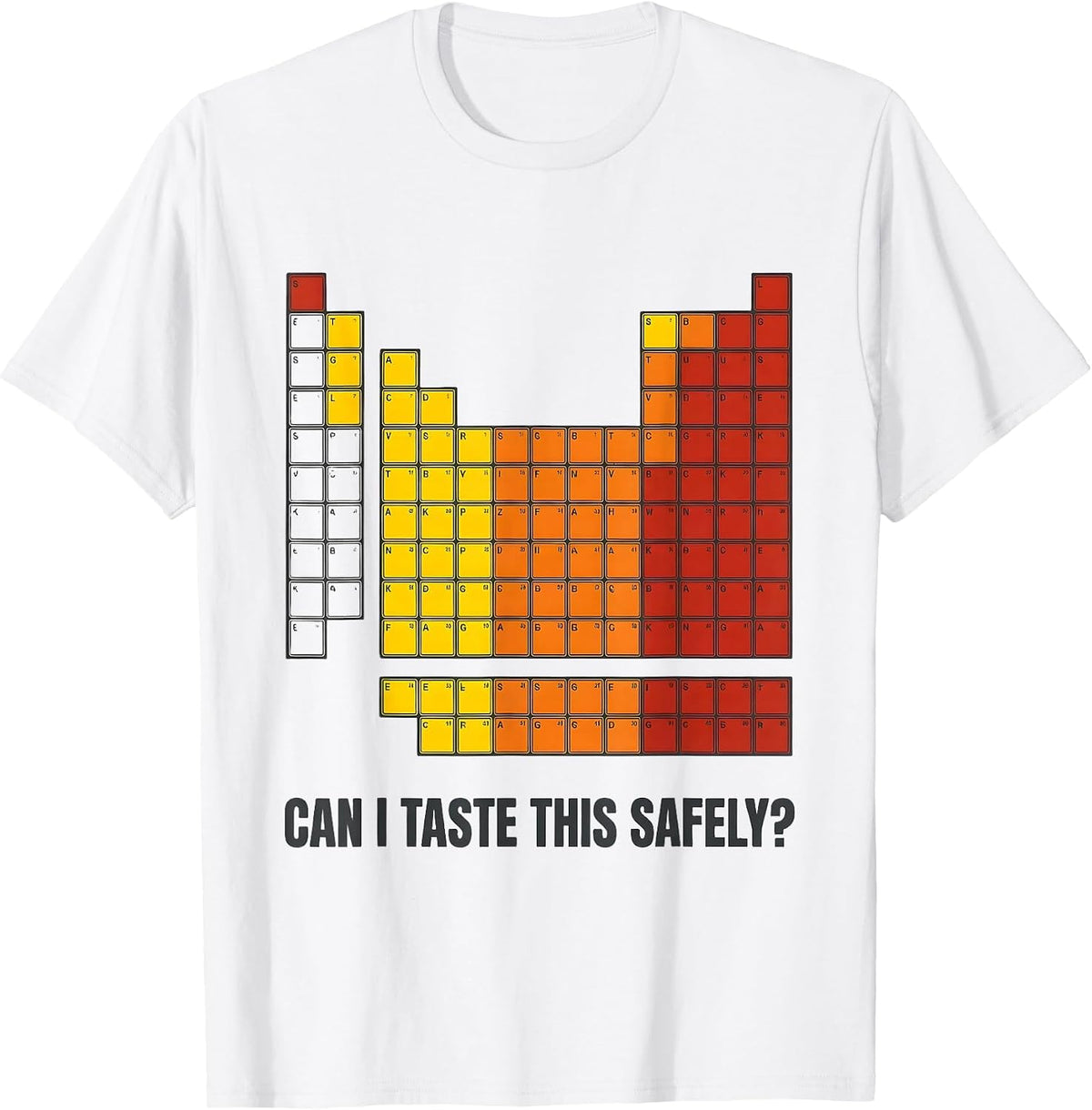 Men's Can I Taste This Safely Funny Periodic Table Science Teacher T-Shirt - White