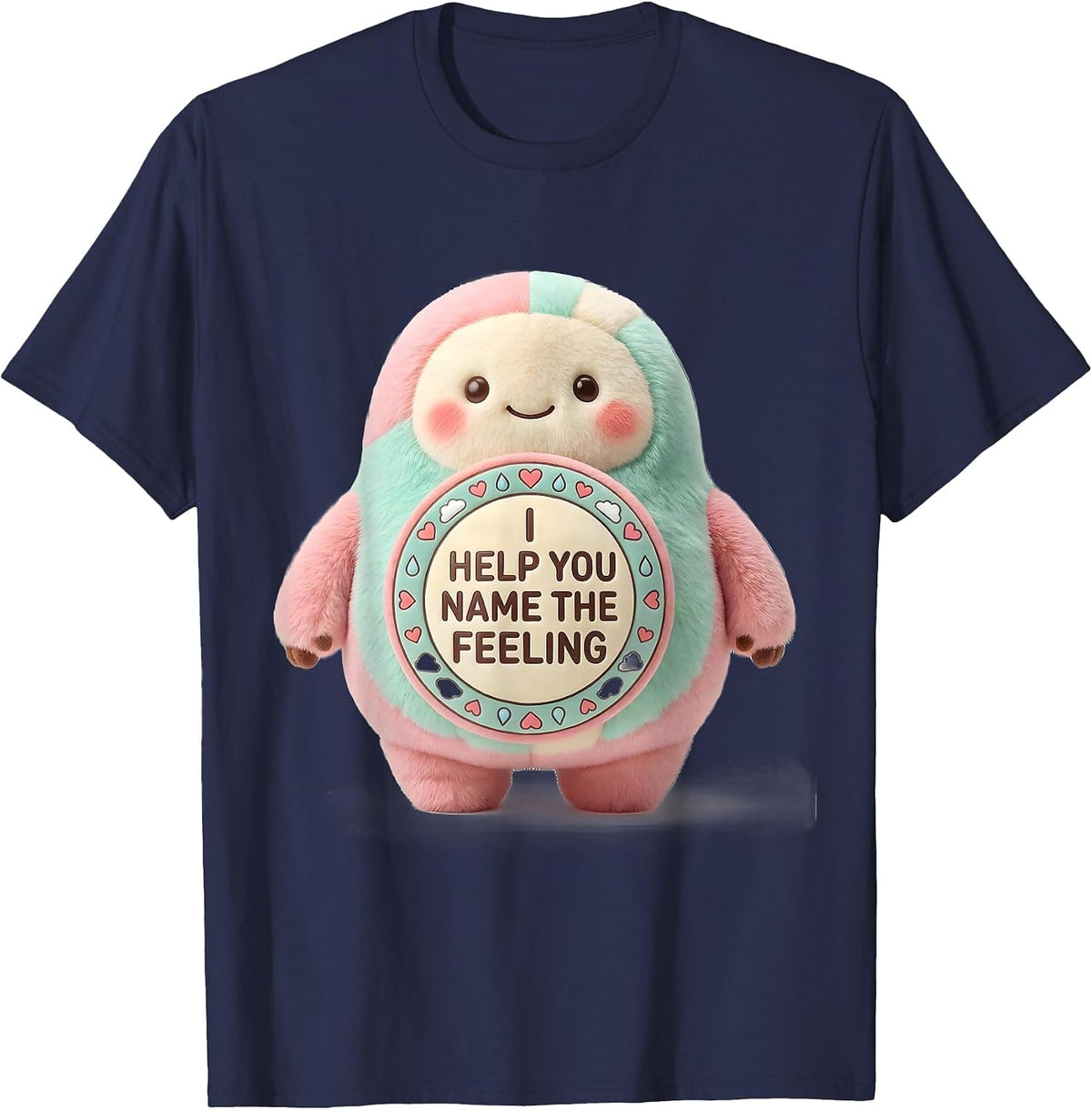 I Help You Name The Feeling Cute Kawaii Mental Health T-Shirt - Navy Blue