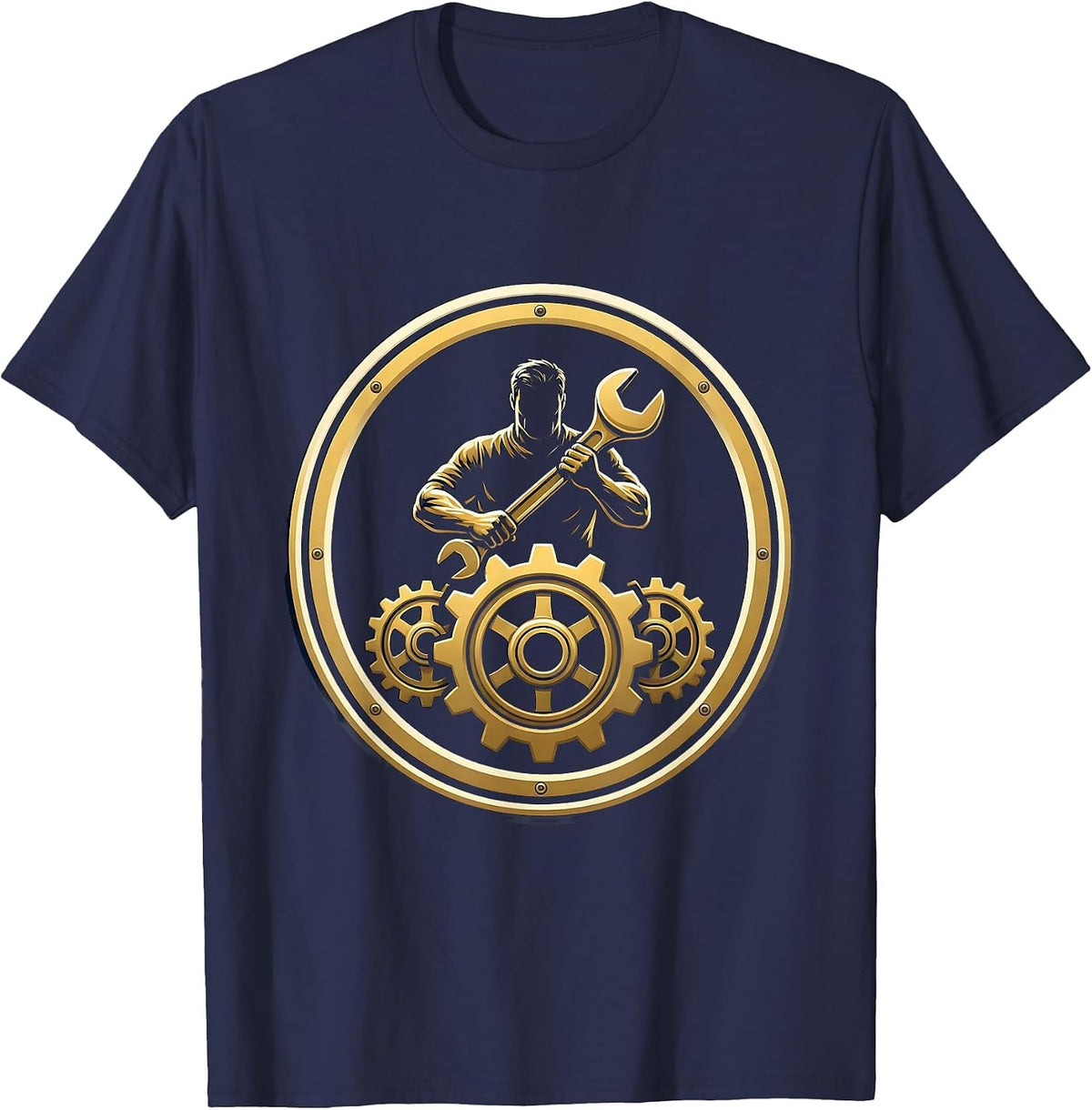 Men's Occupational Therapy Gear Assembly Illustration T-Shirt - Navy Blue