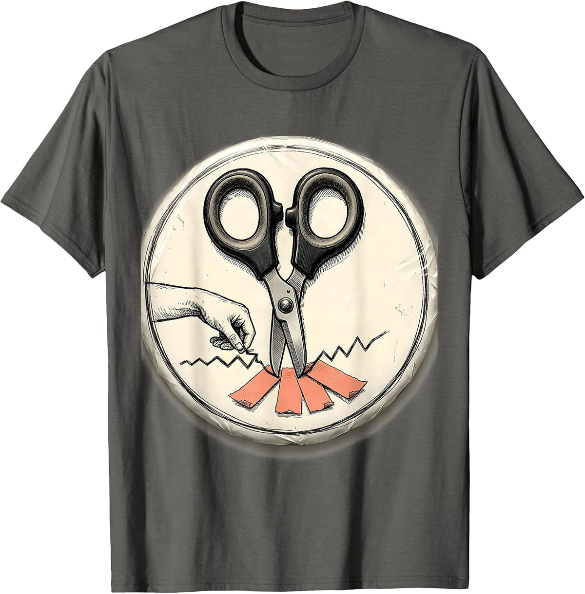 Adaptive Scissors Occupational Therapy Humor Gift T-Shirt - Asphalt Grey
