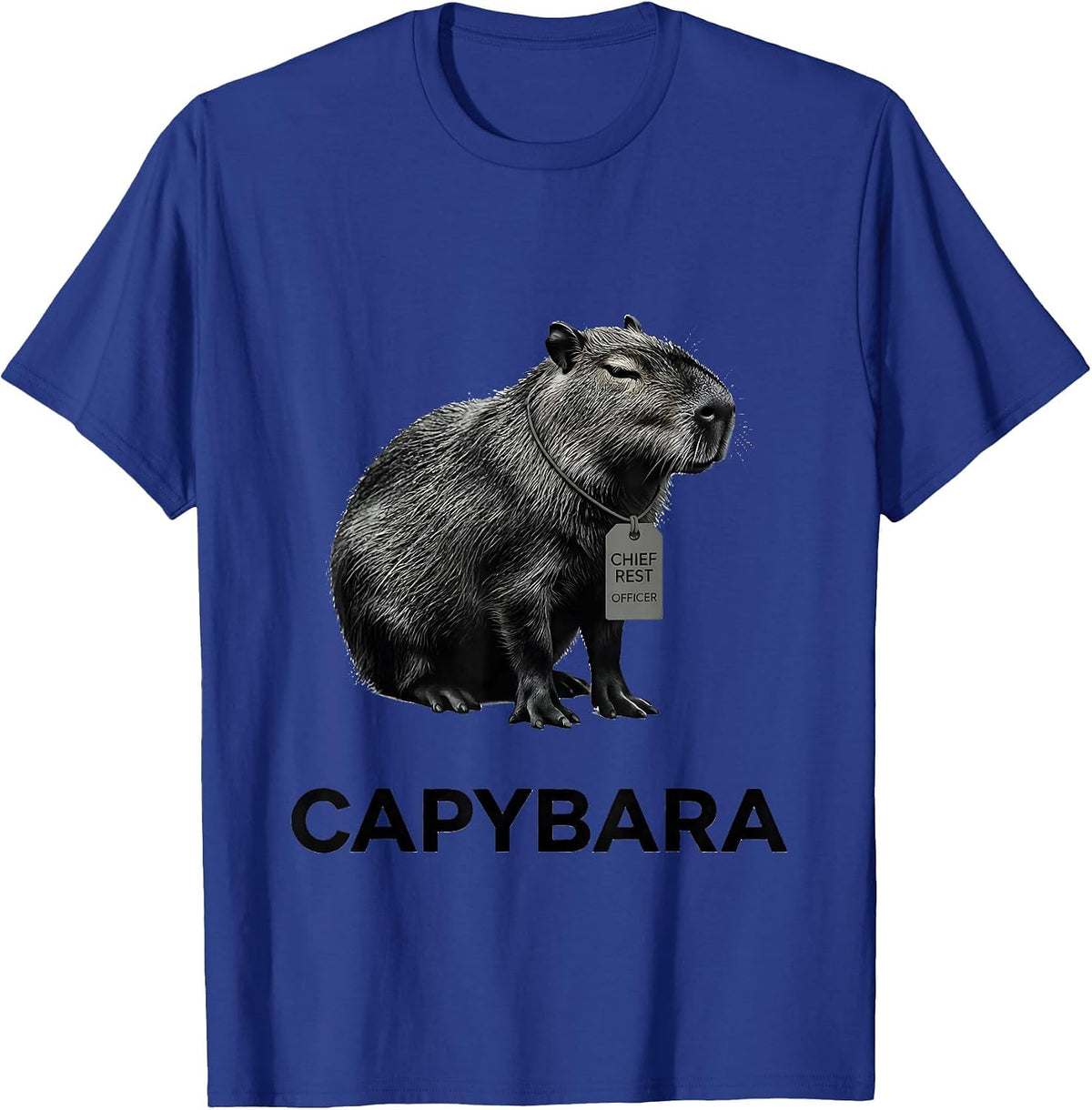 Capybara, Chief Rest Officer Funny Gamer Meme Humor T-Shirt - Royal Blue