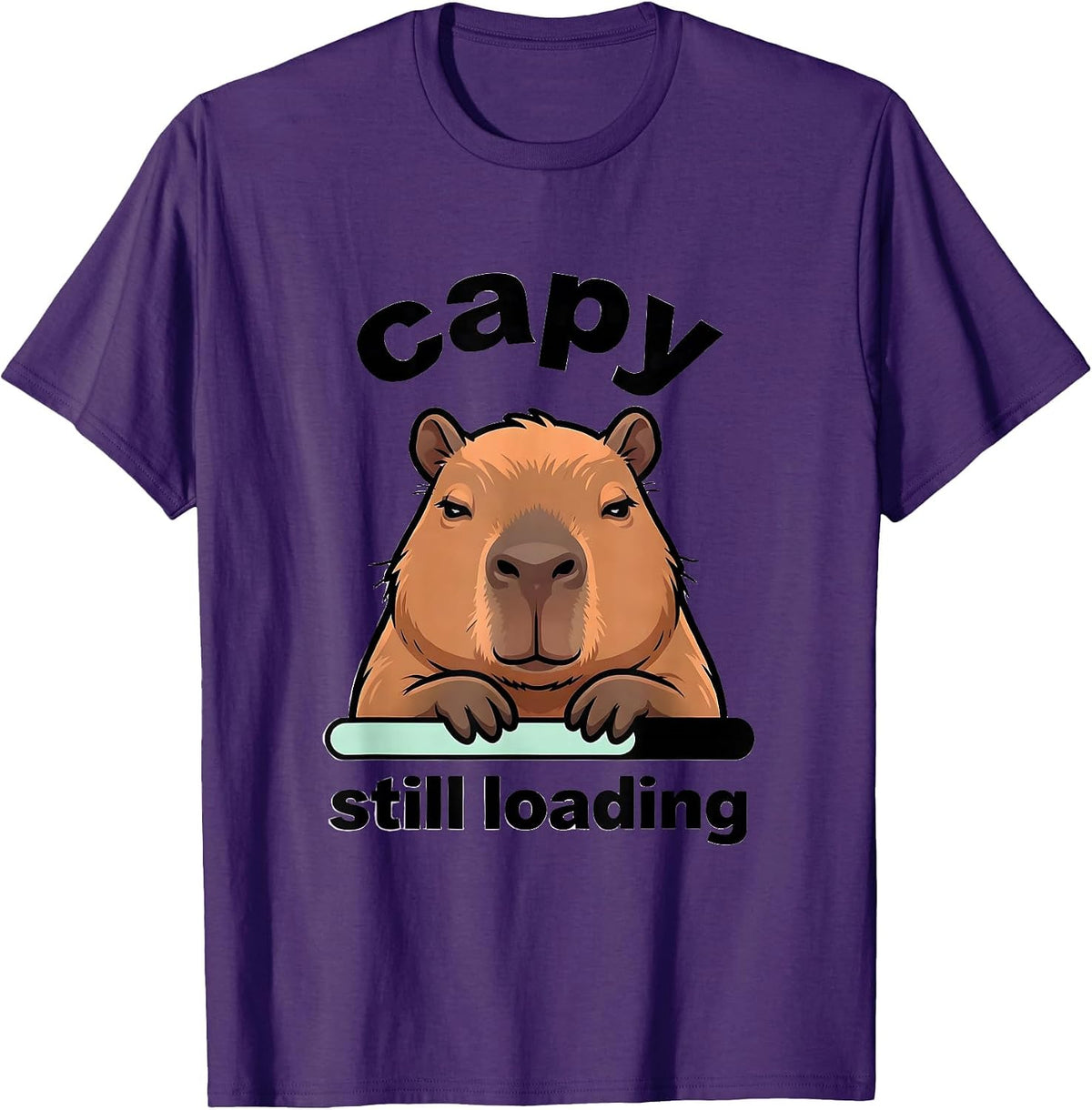 capy still loading Cute Kawaii Capybara Meme Humor Animal T-Shirt - Purple