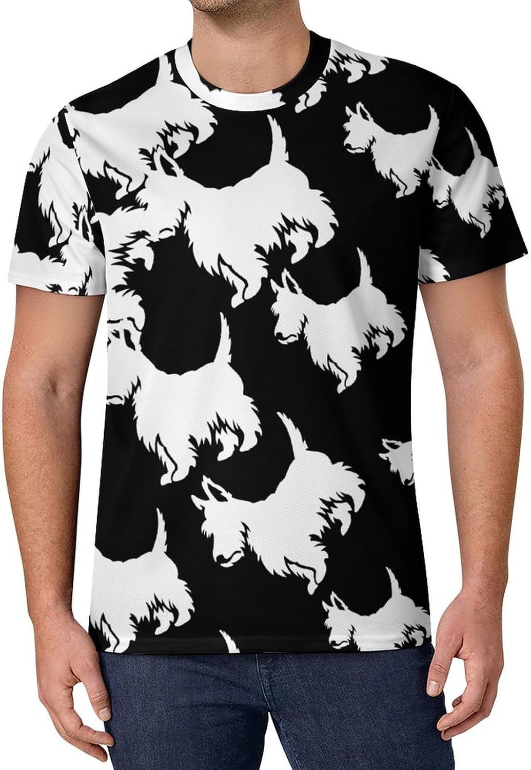Scottish Terrier Mens T-Shirts Short Sleeve Tee Top 6XL - As Pictured