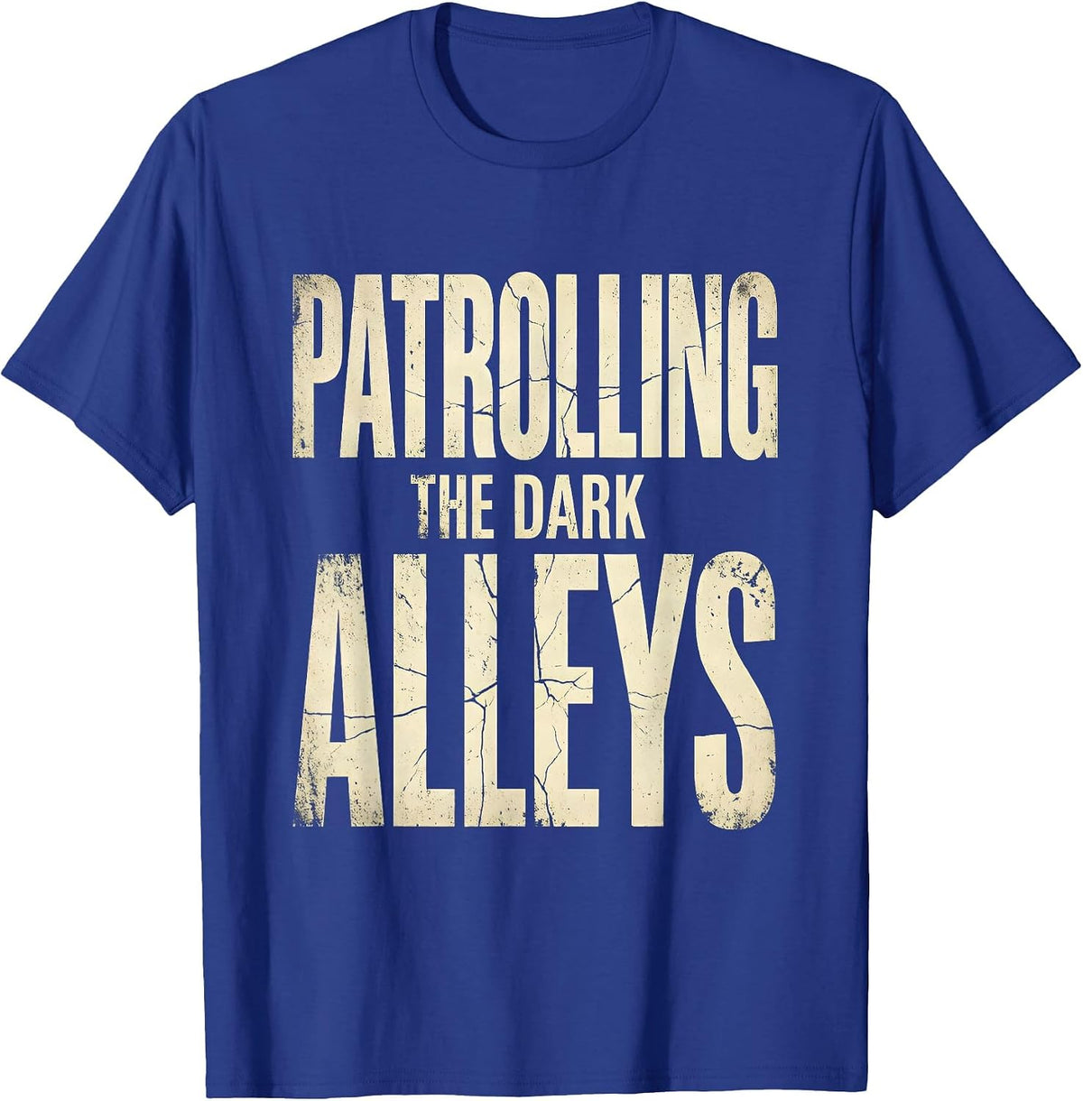 Men's Halloween Police Flashlight Dark Alley Design T-Shirt - Royal Blue
