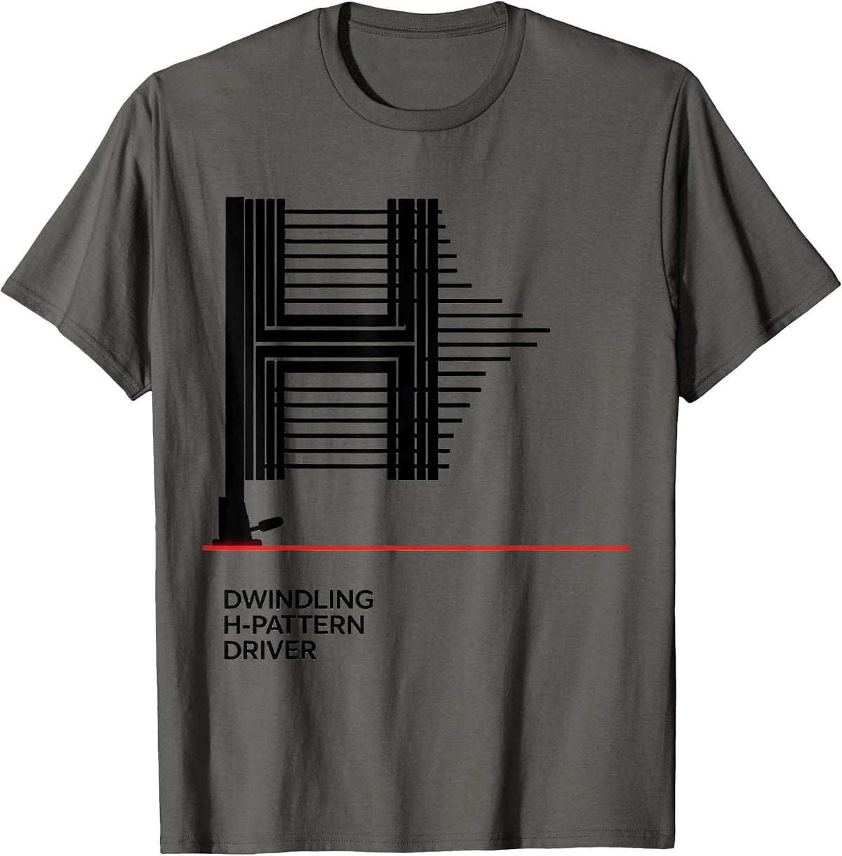 Dwindling H-Pattern Driver Funny Manual Transmission Car Guy T-Shirt - Asphalt Grey