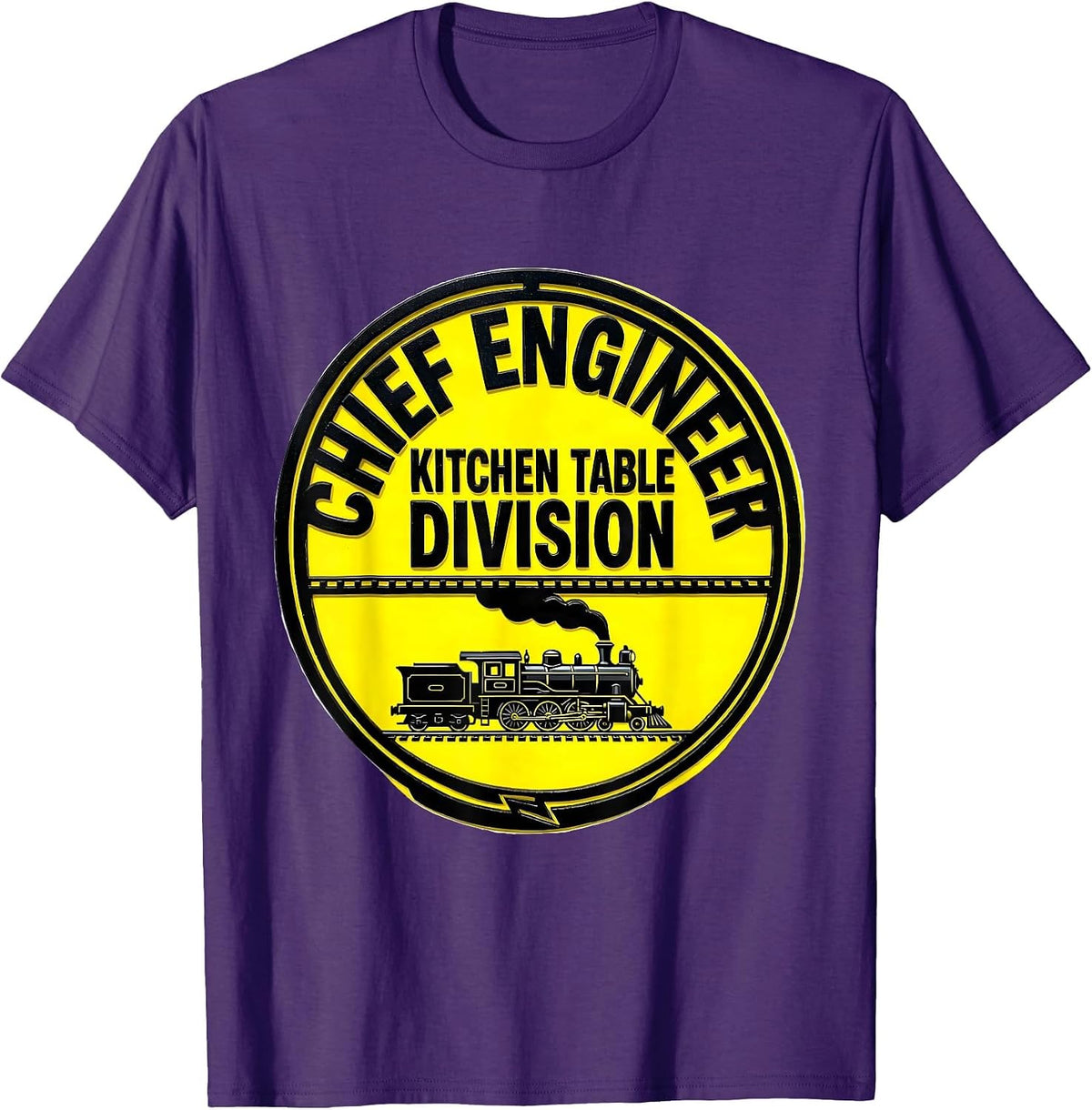 Chief Engineer Kitchen Table Division Funny Train Engineer T-Shirt - Purple