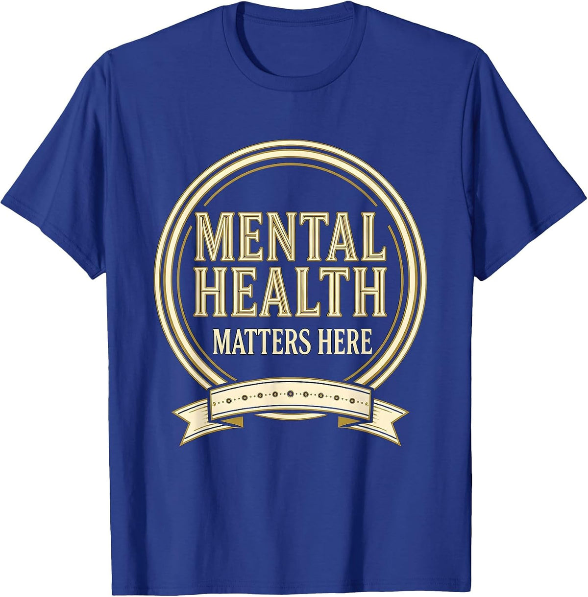 Men's Mental Health Matters Here Awareness Design T-Shirt - Royal Blue