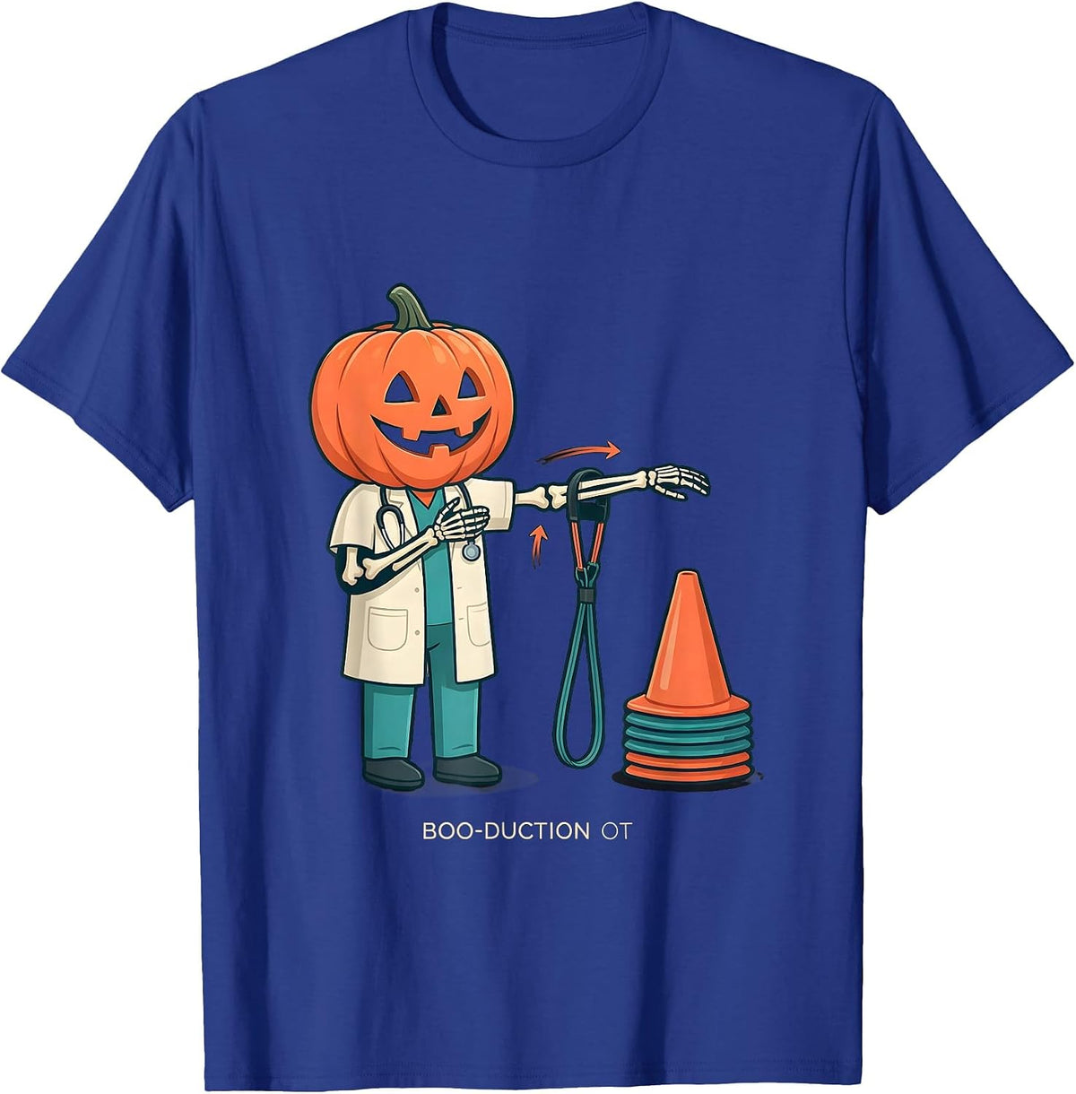 Boo-duction OT Funny Occupational Therapy Halloween Workwear T-Shirt - Royal Blue