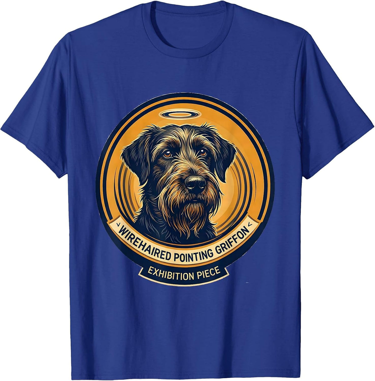 Wirehaired Pointing Griffon, Exhibition Piece Dog Breed T-Shirt - Royal Blue