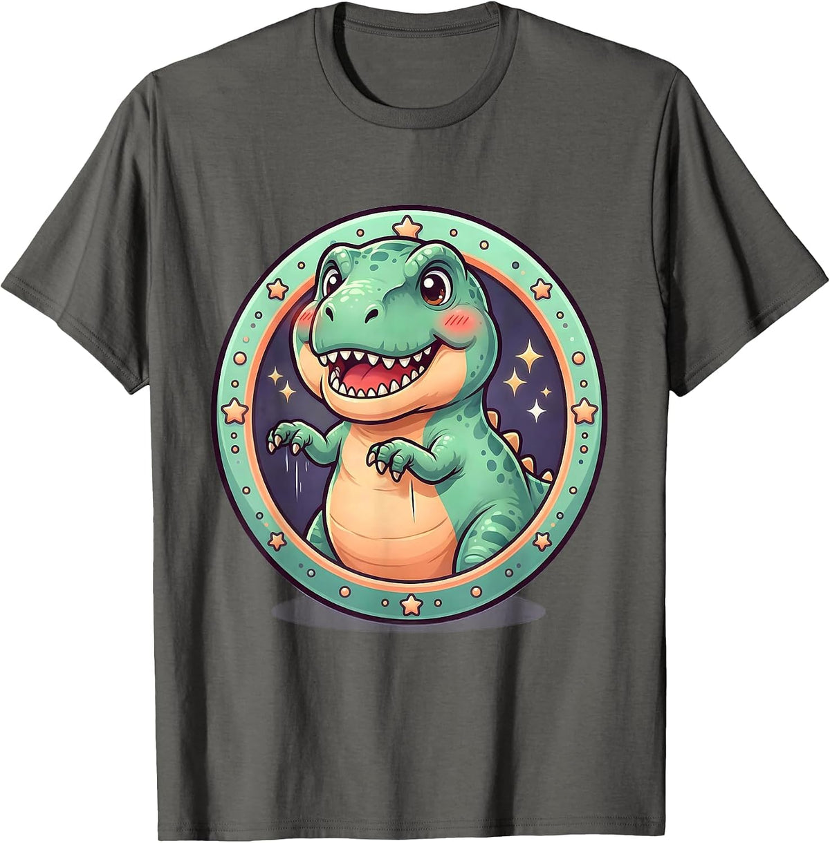 Funny T-Rex Arms Too Short To Clap Dinosaur T-Shirt - Asphalt Grey