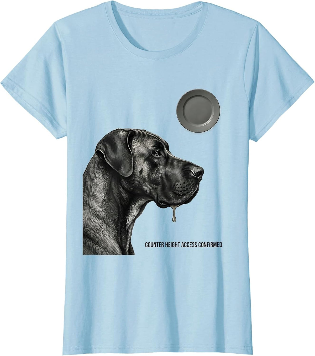 Women's Counter Height Access Confirmed Funny Great Dane Dog Mom Dog T-Shirt - Baby Blue
