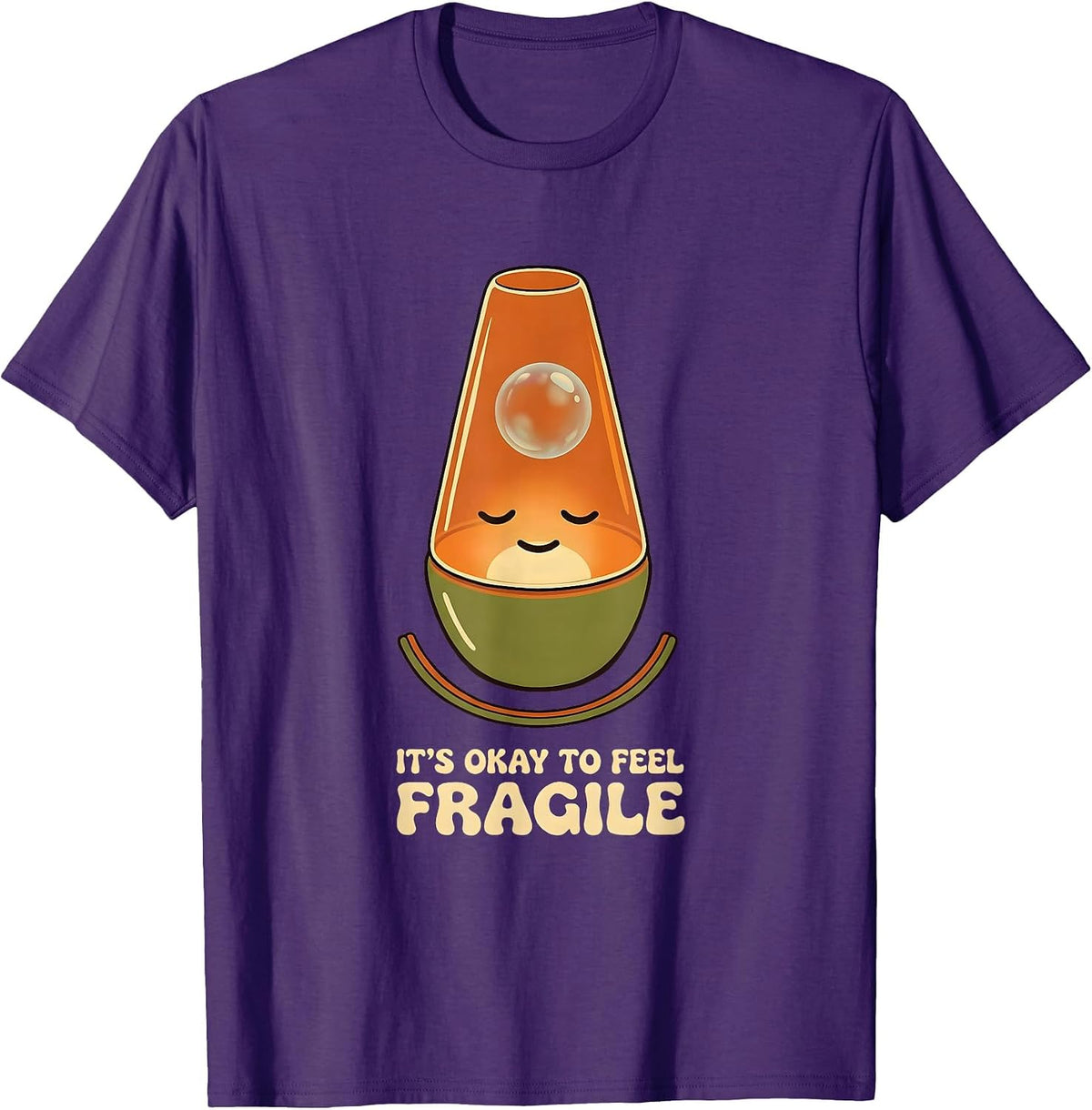 Men's It's Okay To Feel Fragile Retro Mental Health Awareness Gift T-Shirt - Purple