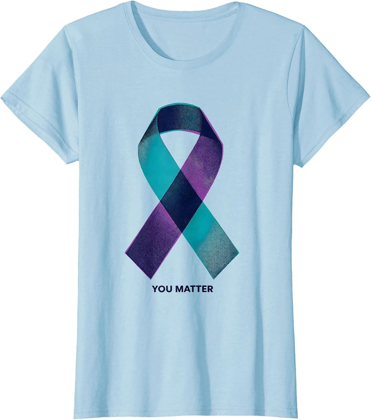 You Matter Risograph Suicide Prevention Awareness Teal T-Shirt - Baby Blue
