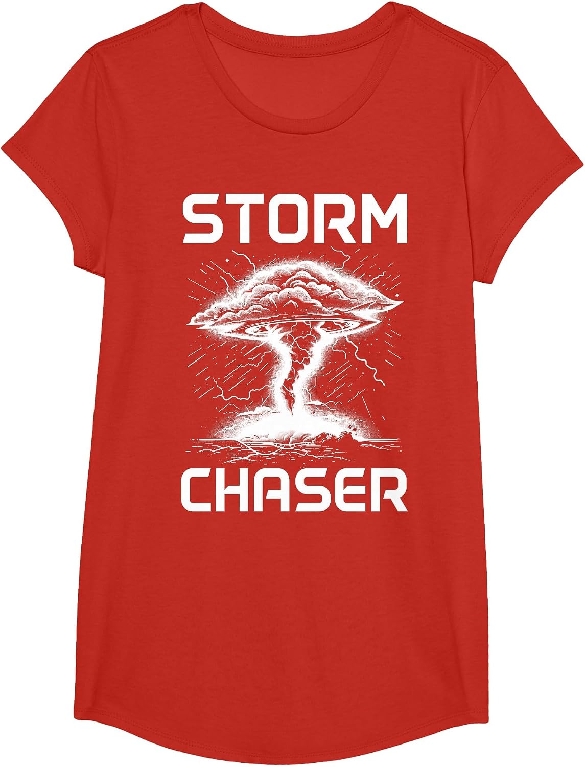 Storm Chasing Meteorology Tornado Chaser Meteorologist T-Shirt - Girls Red