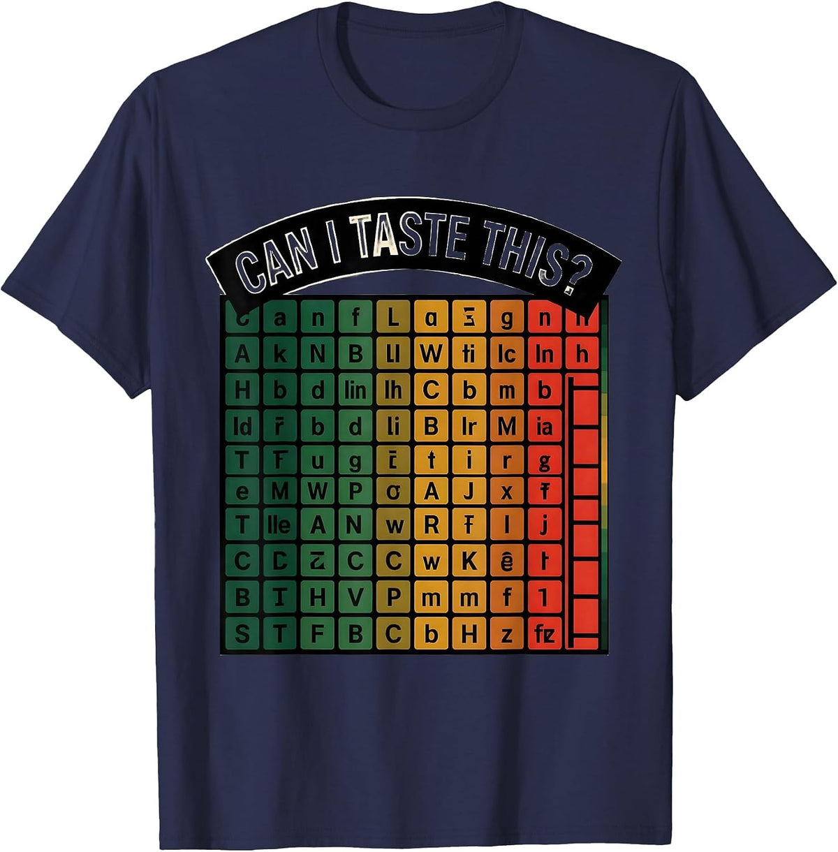 Men's Can I Taste This Funny Periodic Table Science Teacher Gift T-Shirt - Navy Blue
