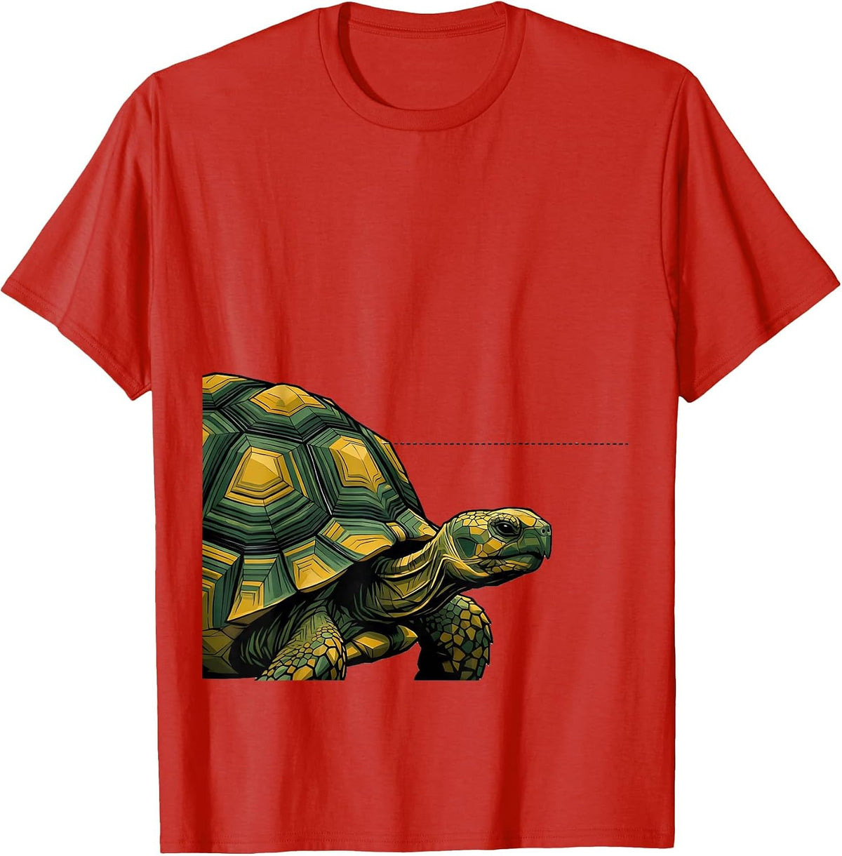 Men's Geometric Tortoise Animal Lover Humor T-Shirt - Red