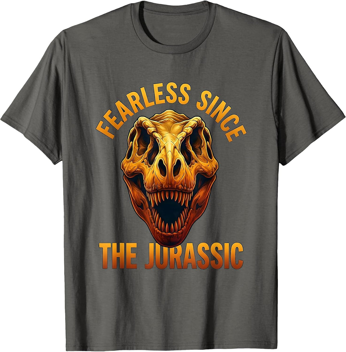 Men's Fearless Since the Jurassic Dinosaur Design T-Shirt - Asphalt Grey