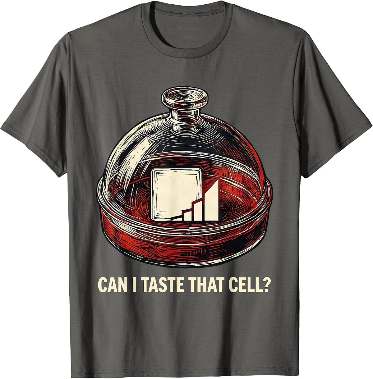 Men's Can I Taste That Cell Funny Periodic Table Science Teacher T-Shirt - Asphalt Grey