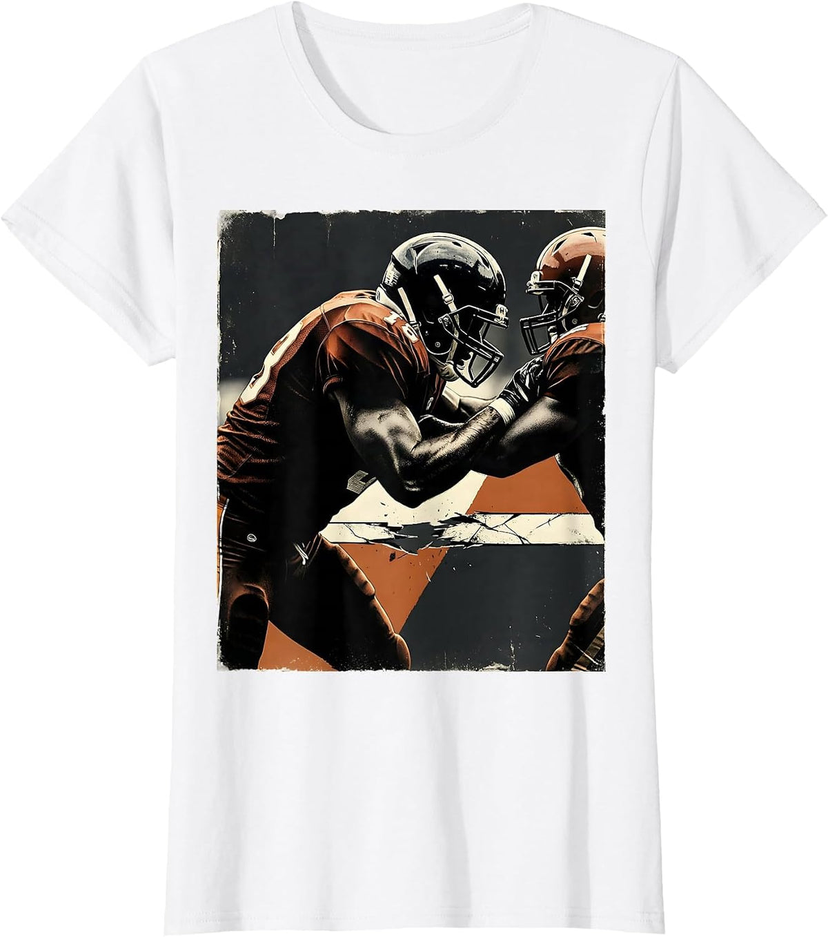 Women's Lineman Distressed Football Humor Player Gift T-Shirt - White