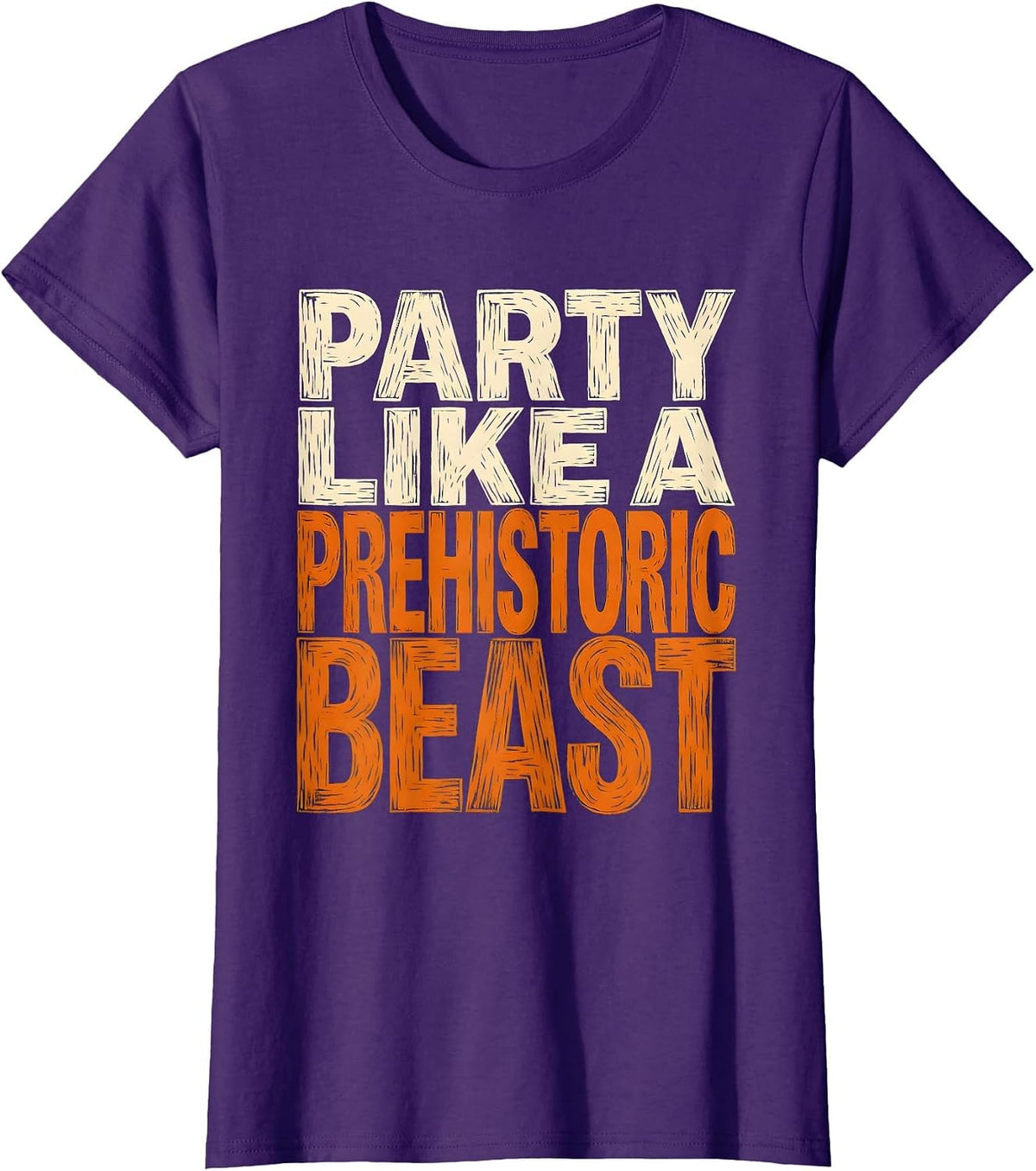 Women's Party Like a Prehistoric Beast Dinosaur Birthday T-Shirt - Purple