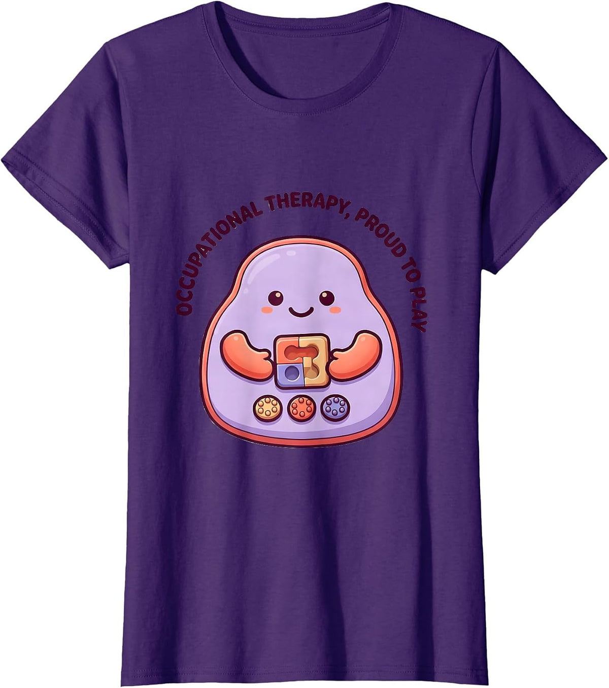 Women's Occupational Therapy Proud To Play Cute Kawaii Pediatric OT T-Shirt - Purple