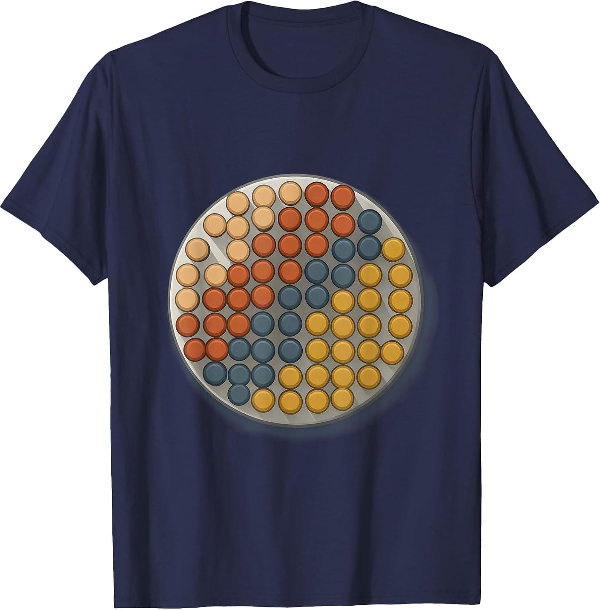 Men's Occupational Therapy Pegboard Colorful Pegs Design T-Shirt - Navy Blue