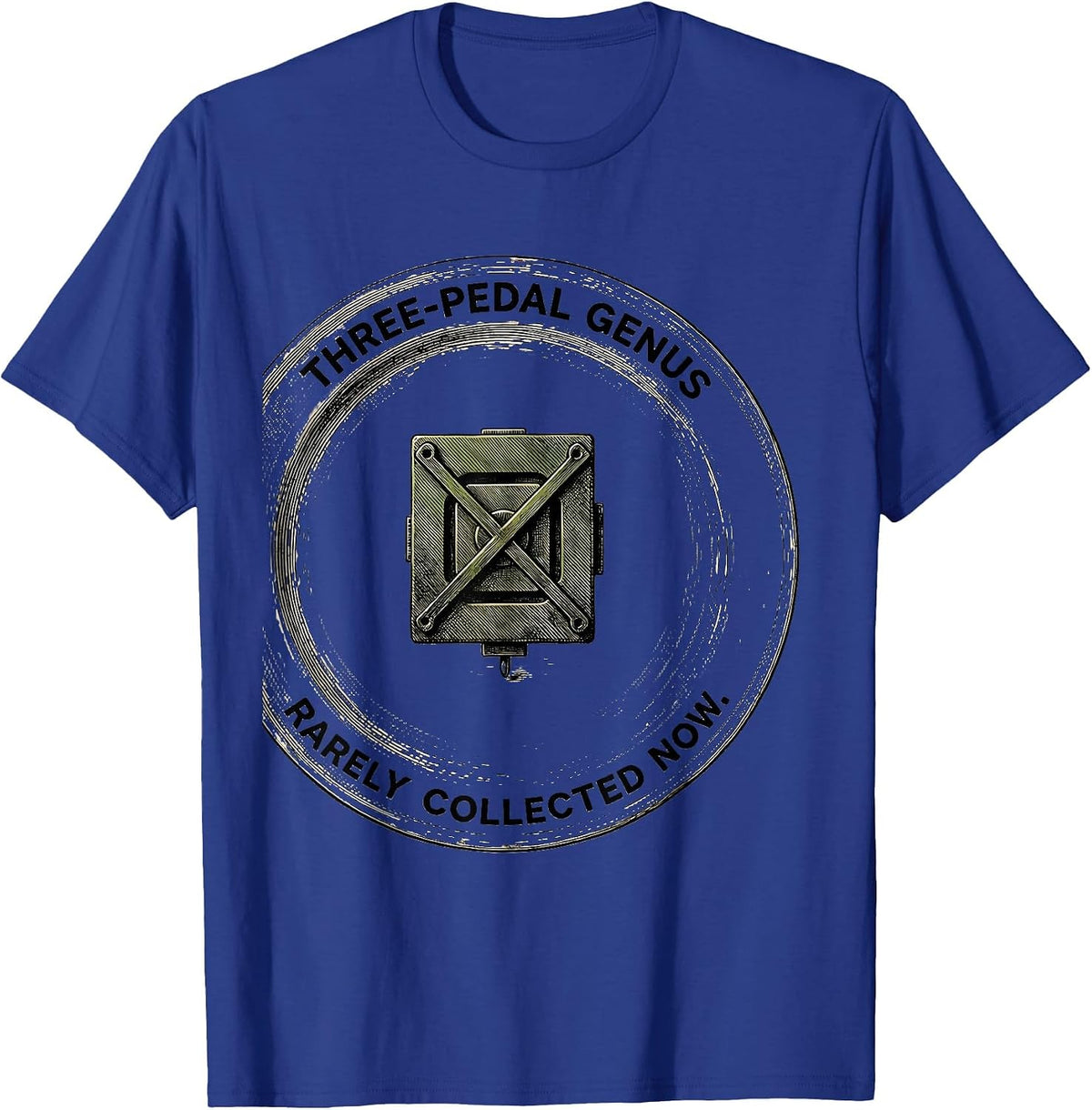 Three-Pedal Genus Rarely Collected Now Manual Car Guy T-Shirt - Royal Blue