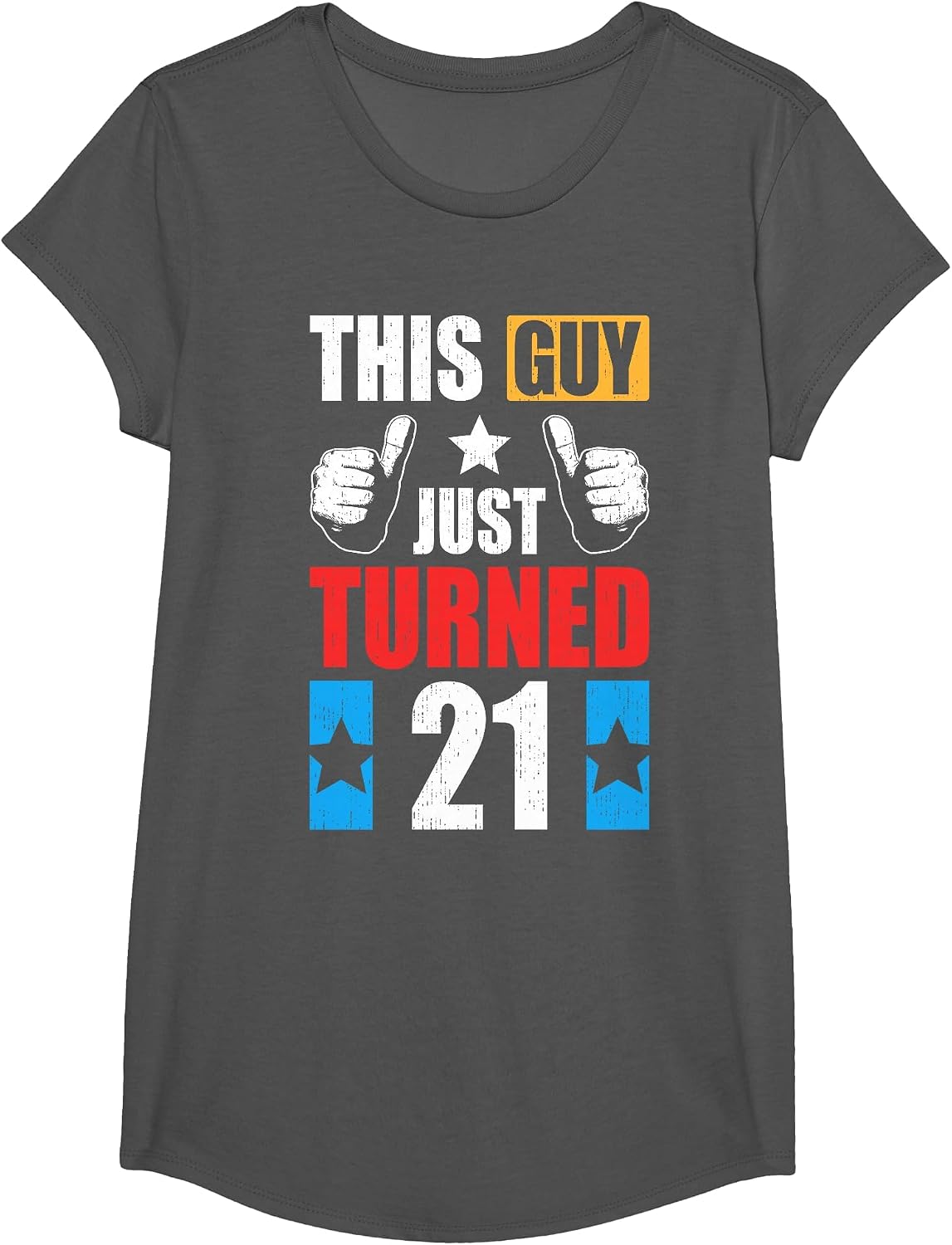 This Guy Just Turned 21 T-Shirt - Girls Asphalt Grey
