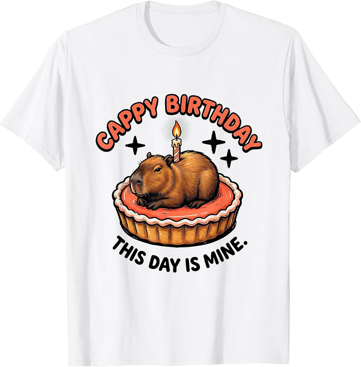 Men's Cappy Birthday This Day Is Mine Kawaii Capybara Birthday T-Shirt - White