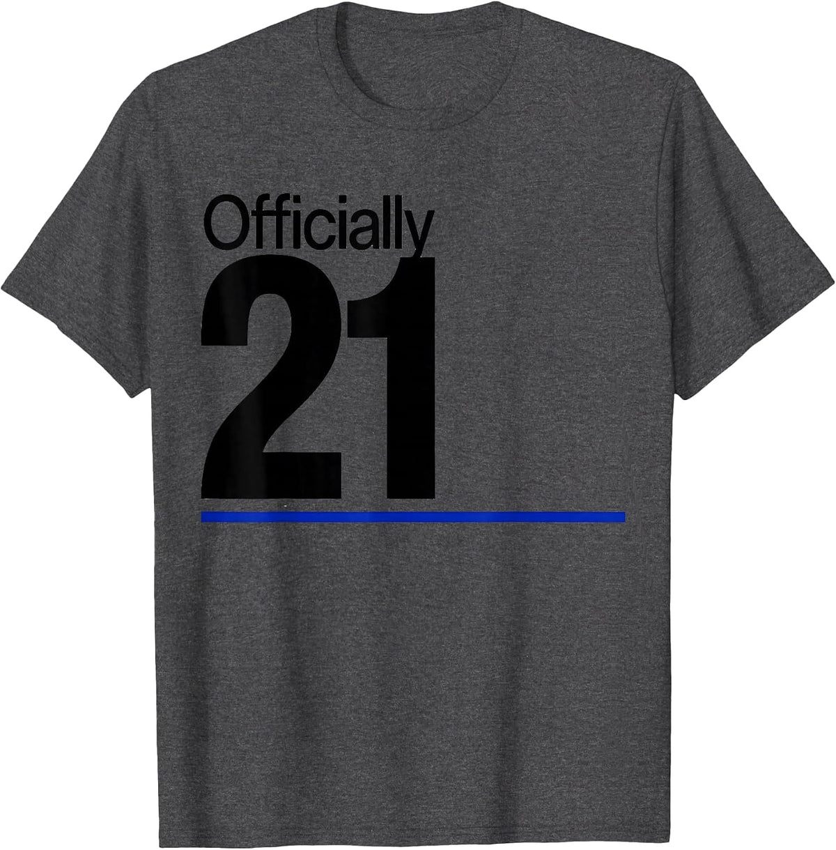 Men's Officially 21 Milestone Birthday Gift 21st Birthday Party T-Shirt - Dark Heather Grey