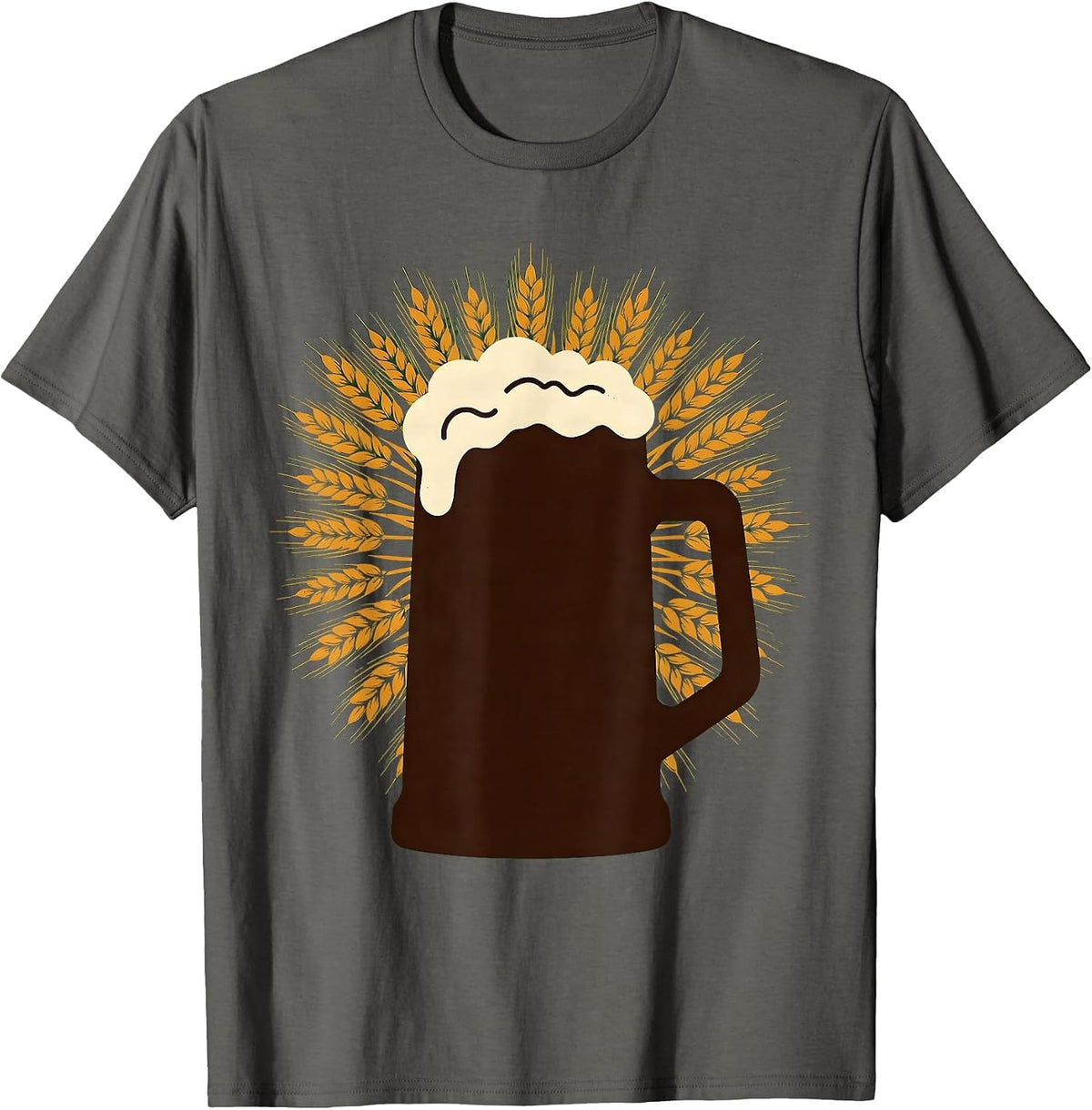 Prost Frothy Beer Mug Wheat Harvest Graphic T-Shirt - Asphalt Grey